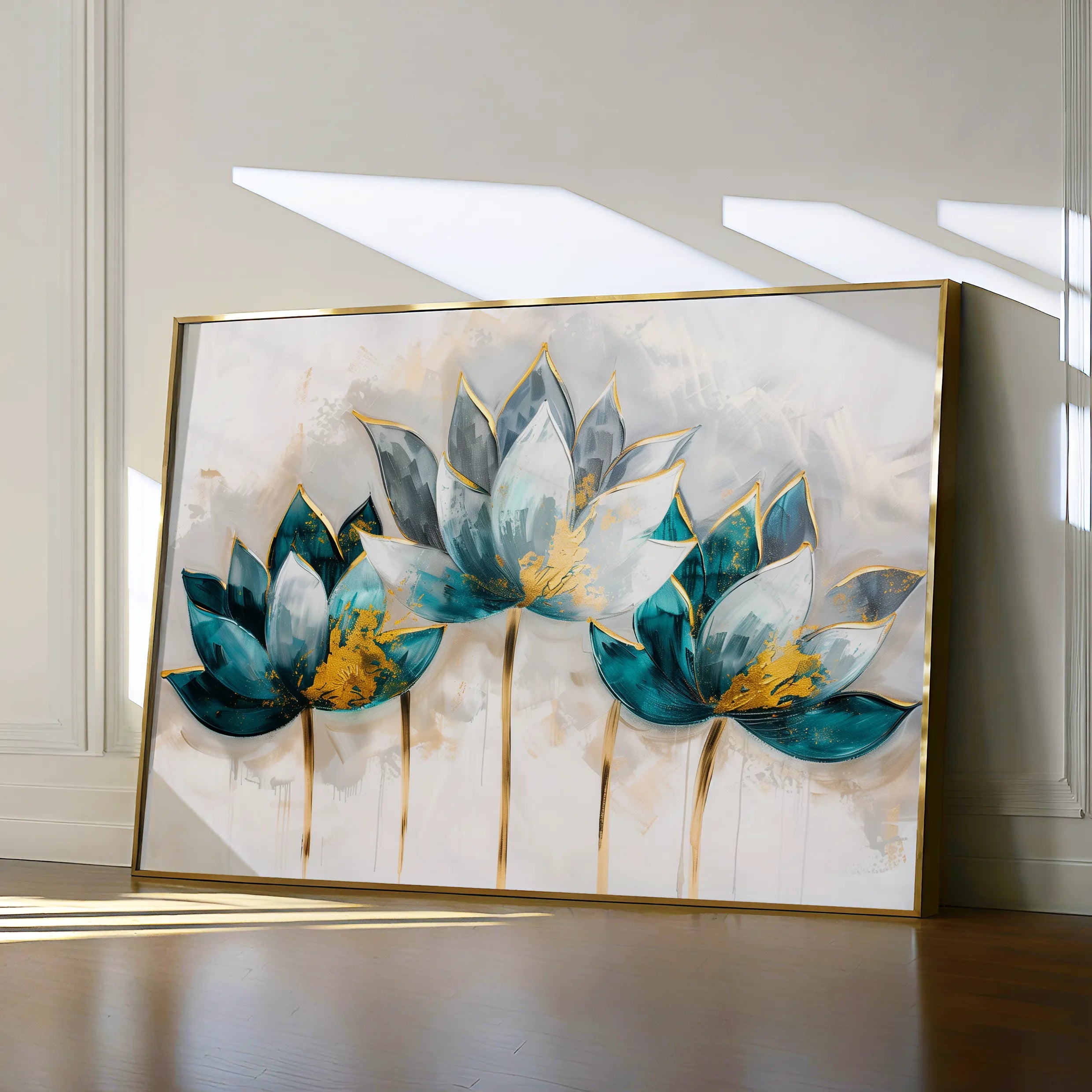 Floral 435 Canvas Art 60 x 40 cm / Black