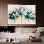 Floral 435 Canvas Art 60 x 40 cm / Black
