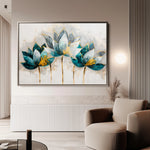 Floral 435 Canvas Art 60 x 40 cm / Black