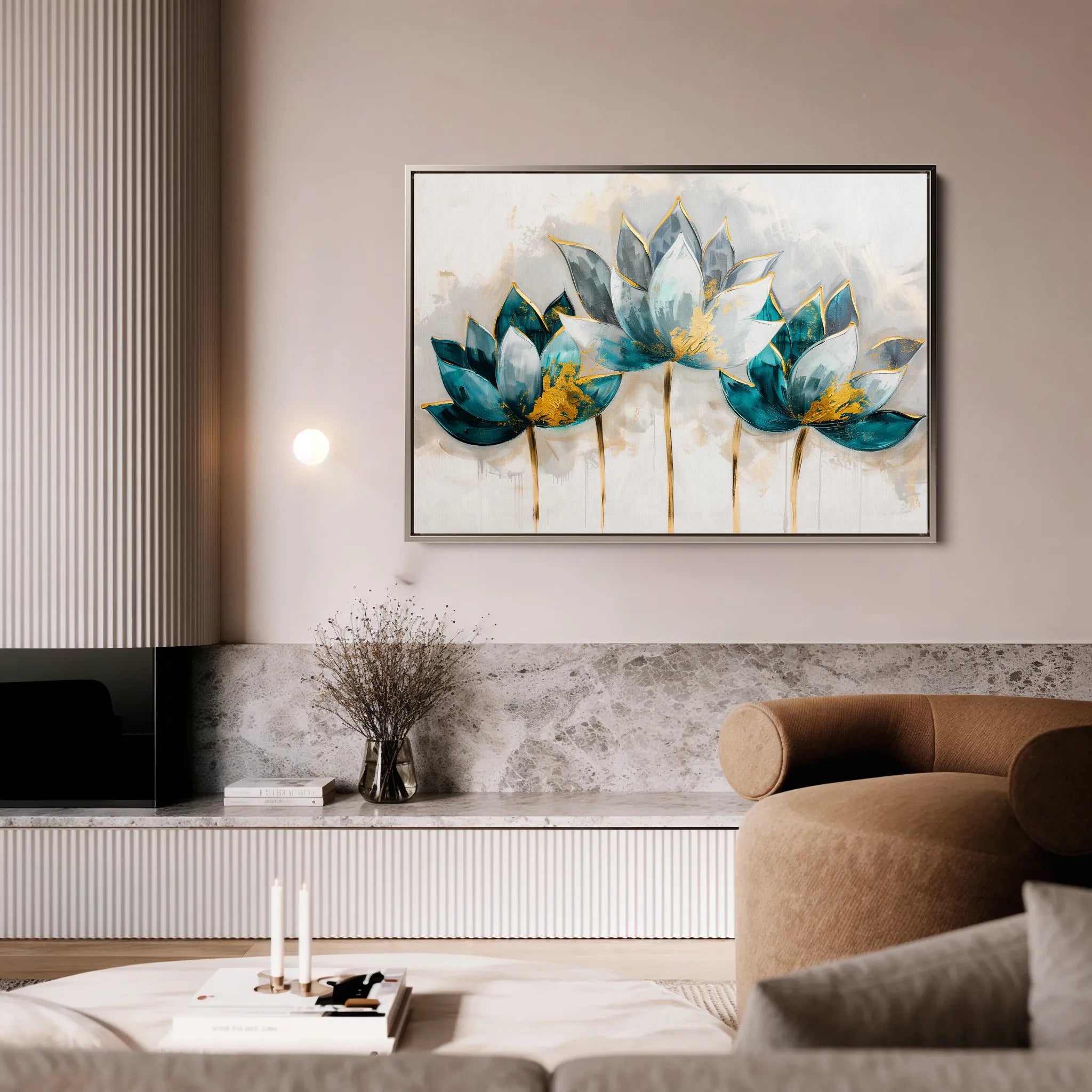 Floral 435 Canvas Art 60 x 40 cm / Black