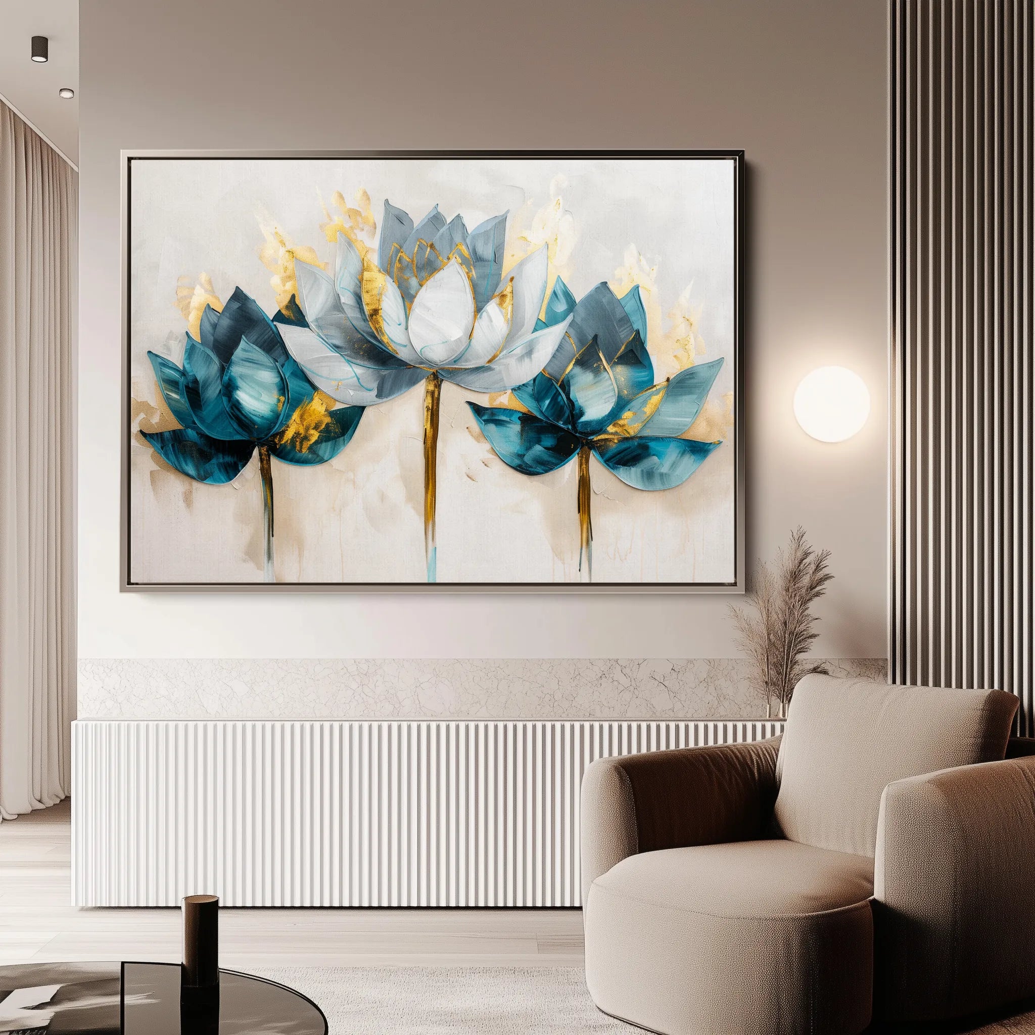 Floral 436 Canvas Art 60 x 40 cm / Black