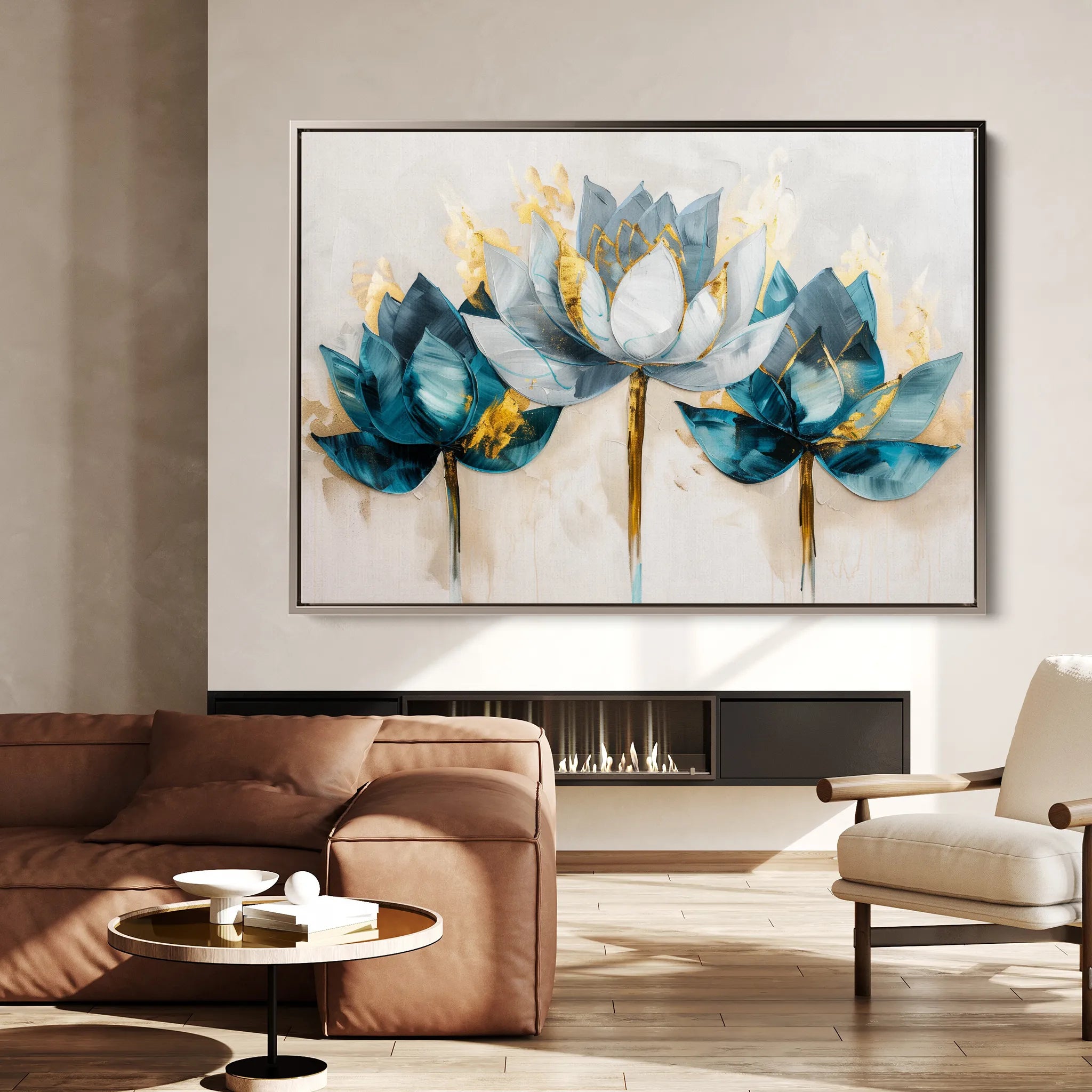 Floral 436 Canvas Art 60 x 40 cm / Black
