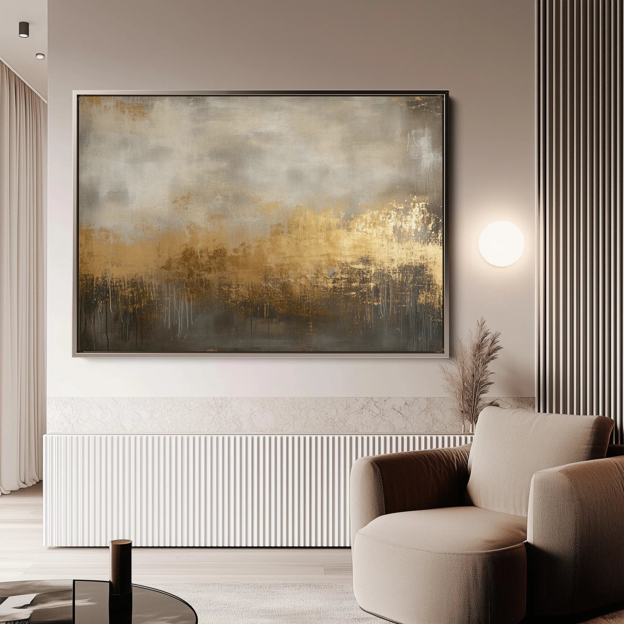 Abstract 437 Canvas Art 60 x 40 cm / Black