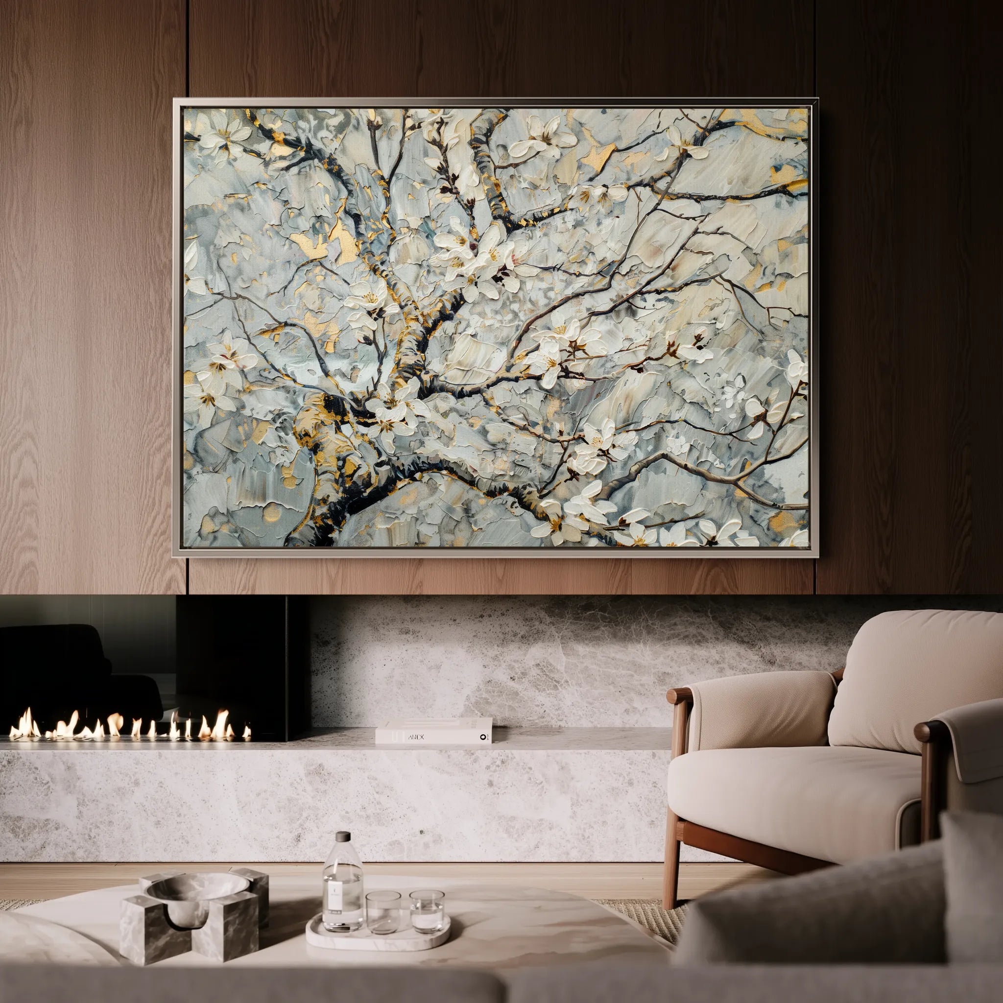 Floral 437 Canvas Art 60 x 40 cm / Black