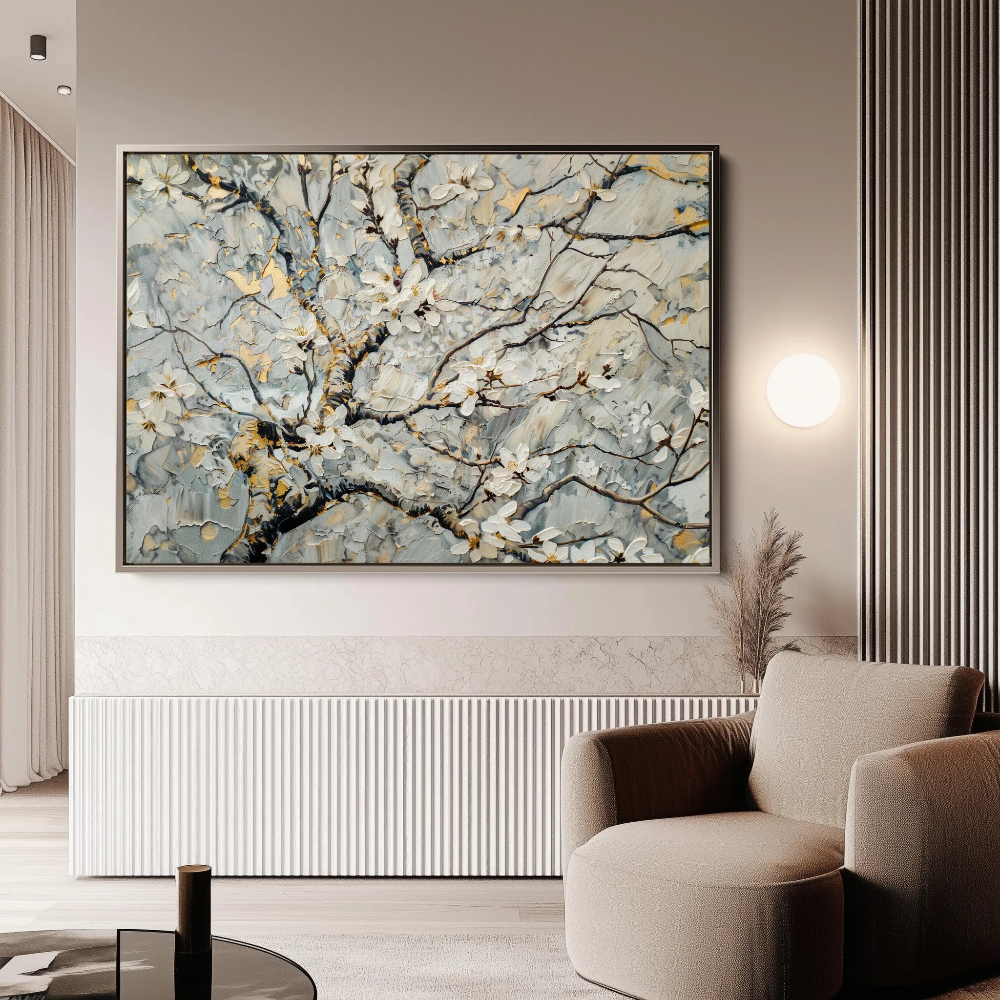 Floral 437 Canvas Art 60 x 40 cm / Black