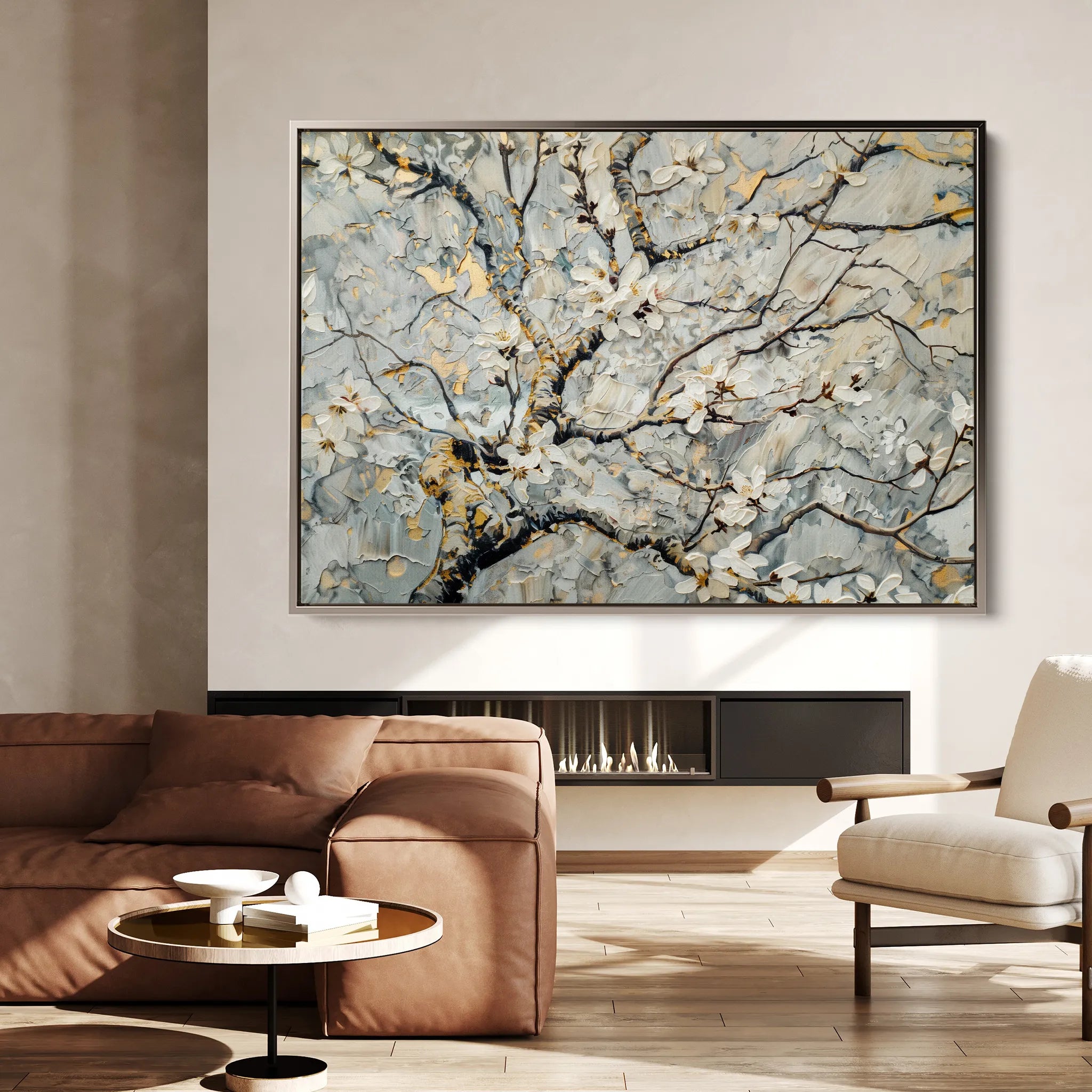Floral 437 Canvas Art 60 x 40 cm / Black