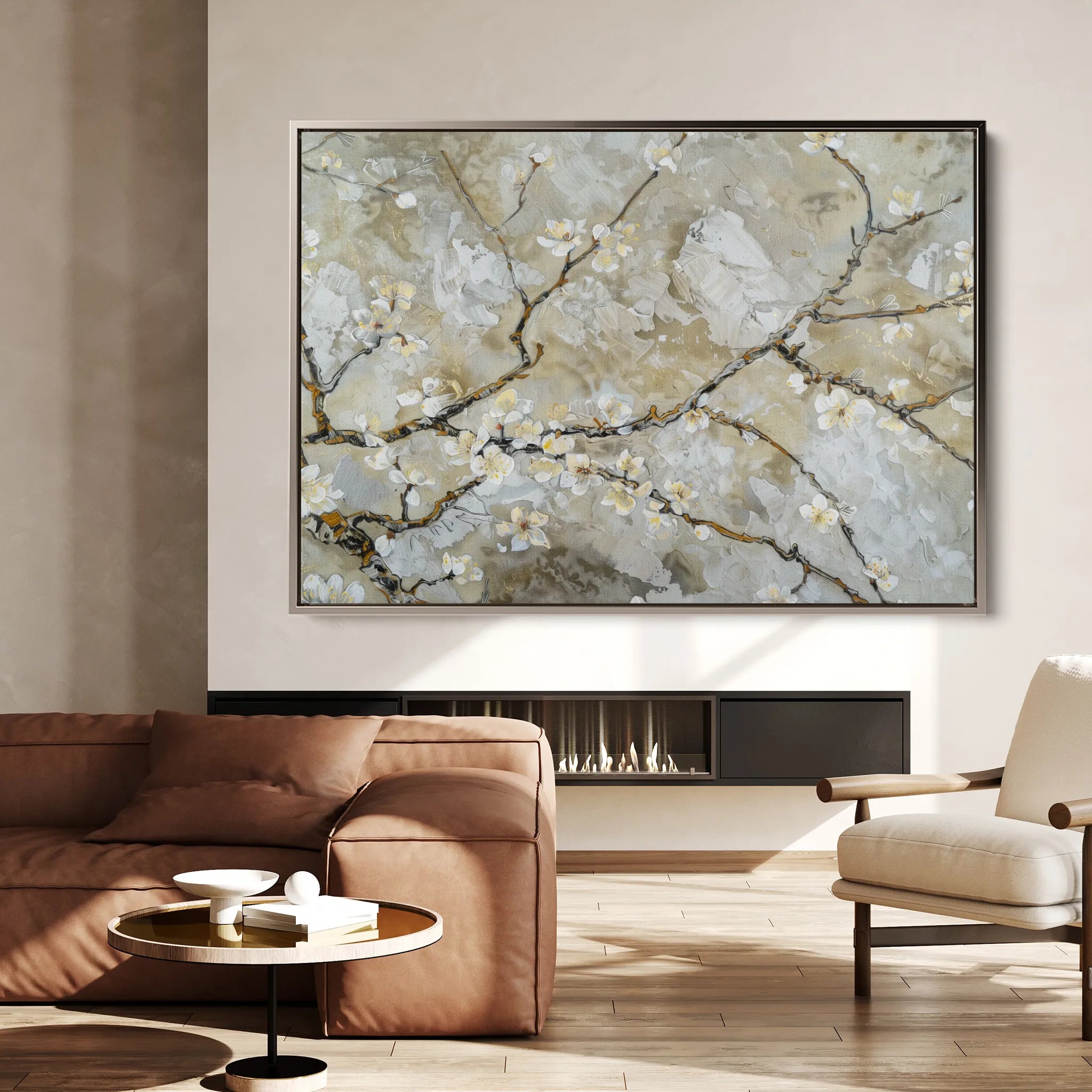 Floral 438 Canvas Art 60 x 40 cm / Black