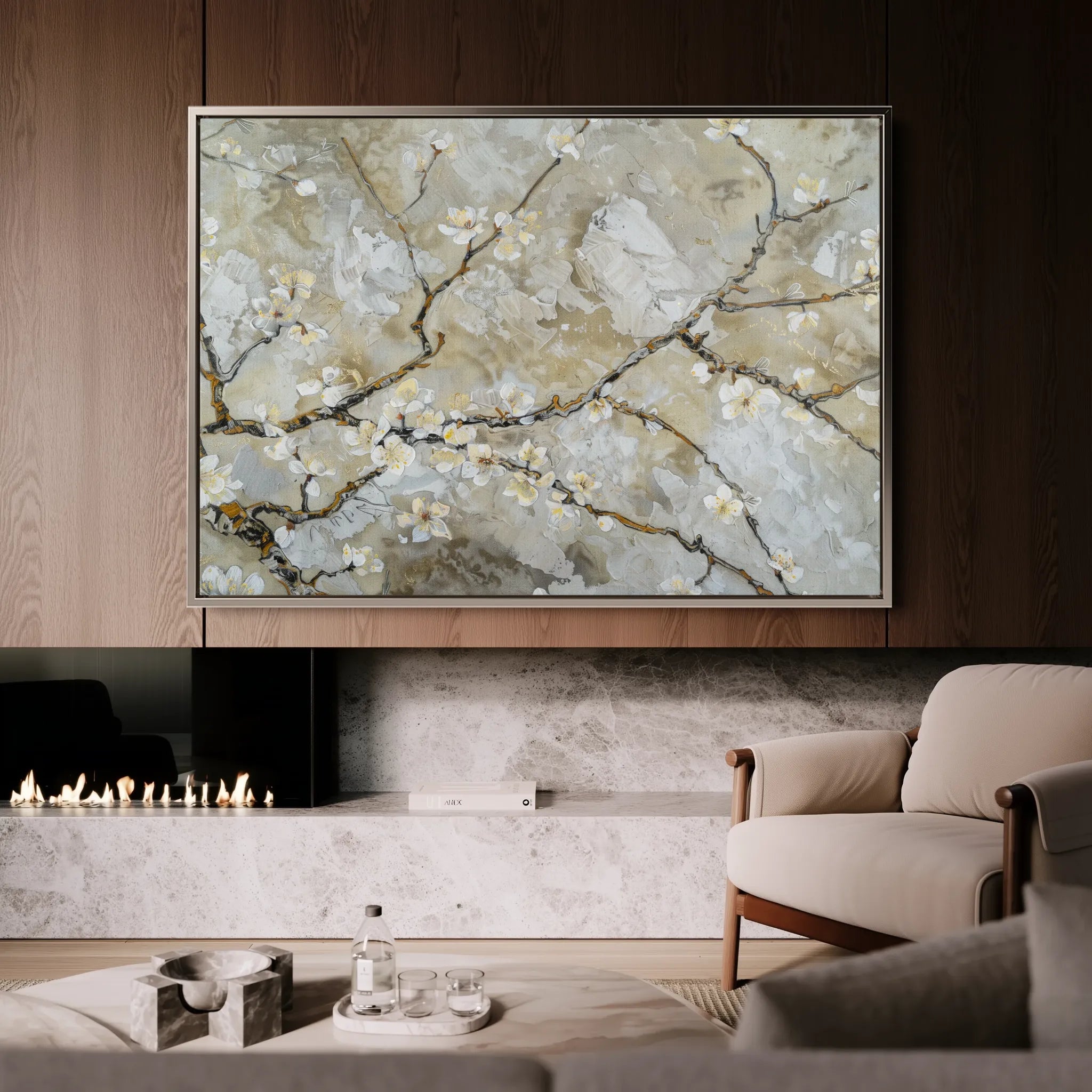 Floral 438 Canvas Art 60 x 40 cm / Black