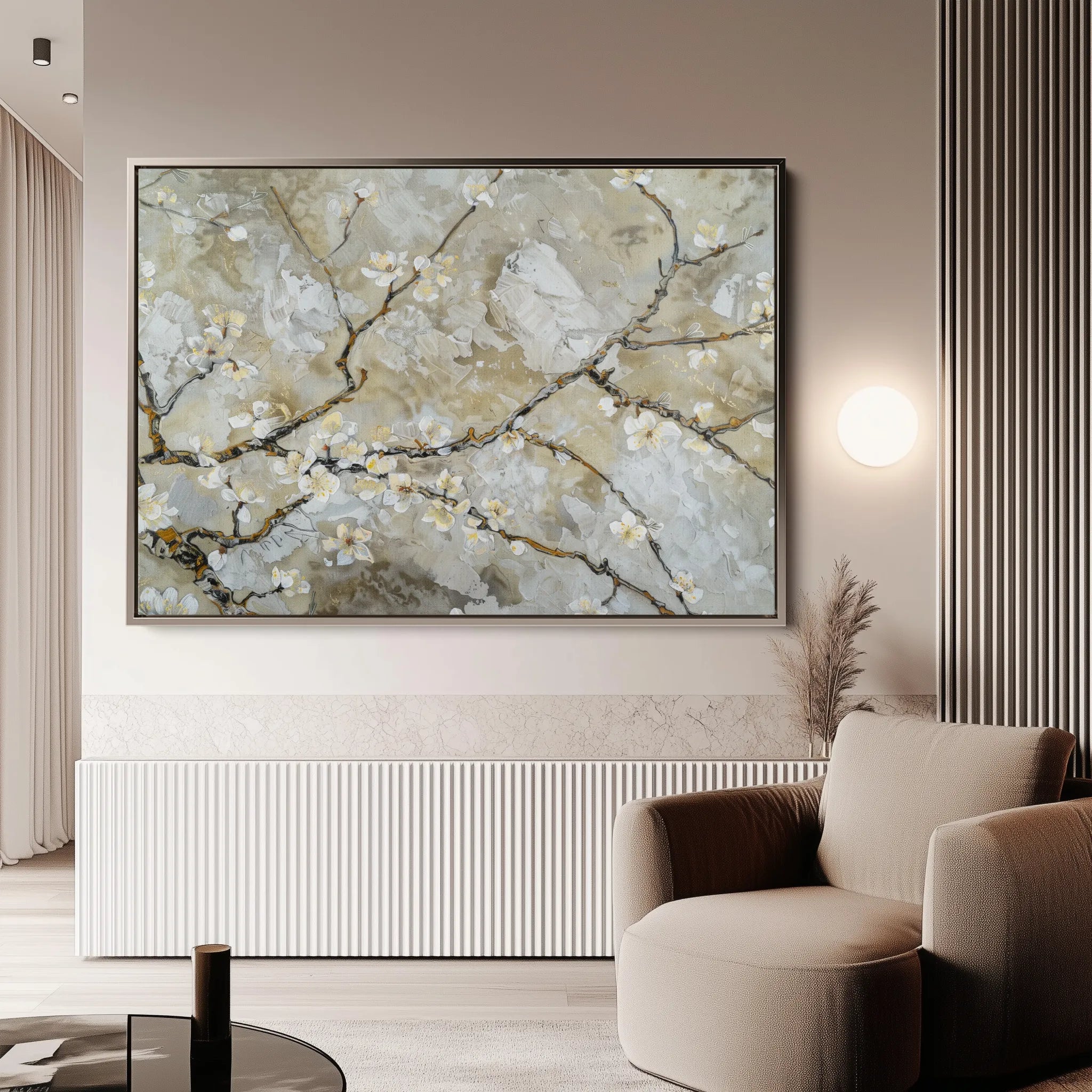 Floral 438 Canvas Art 60 x 40 cm / Black