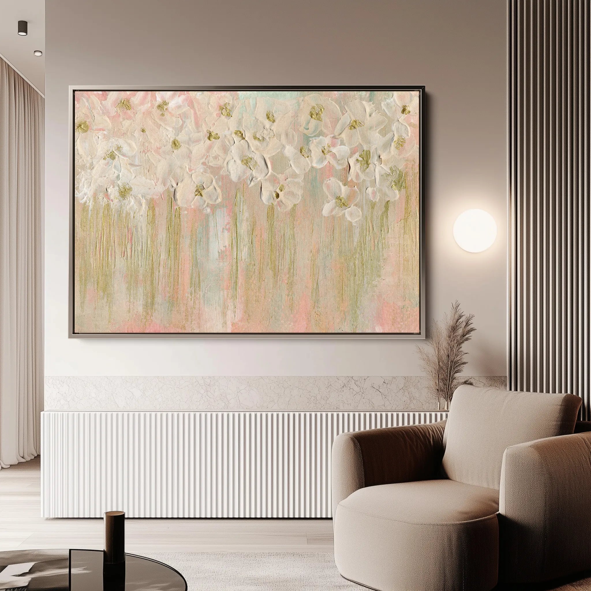 Floral 439 Canvas Art 60 x 40 cm / Black