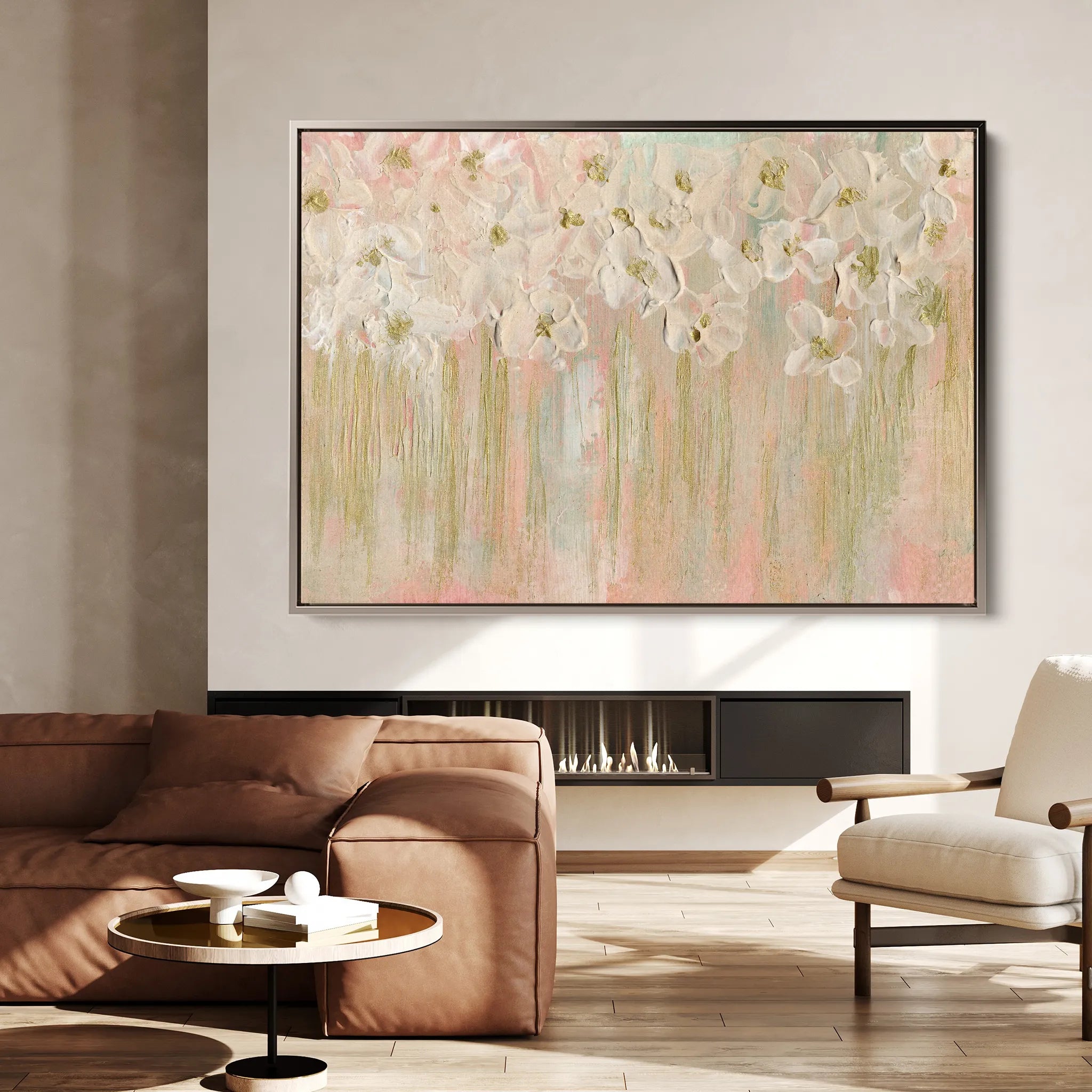 Floral 439 Canvas Art 60 x 40 cm / Black
