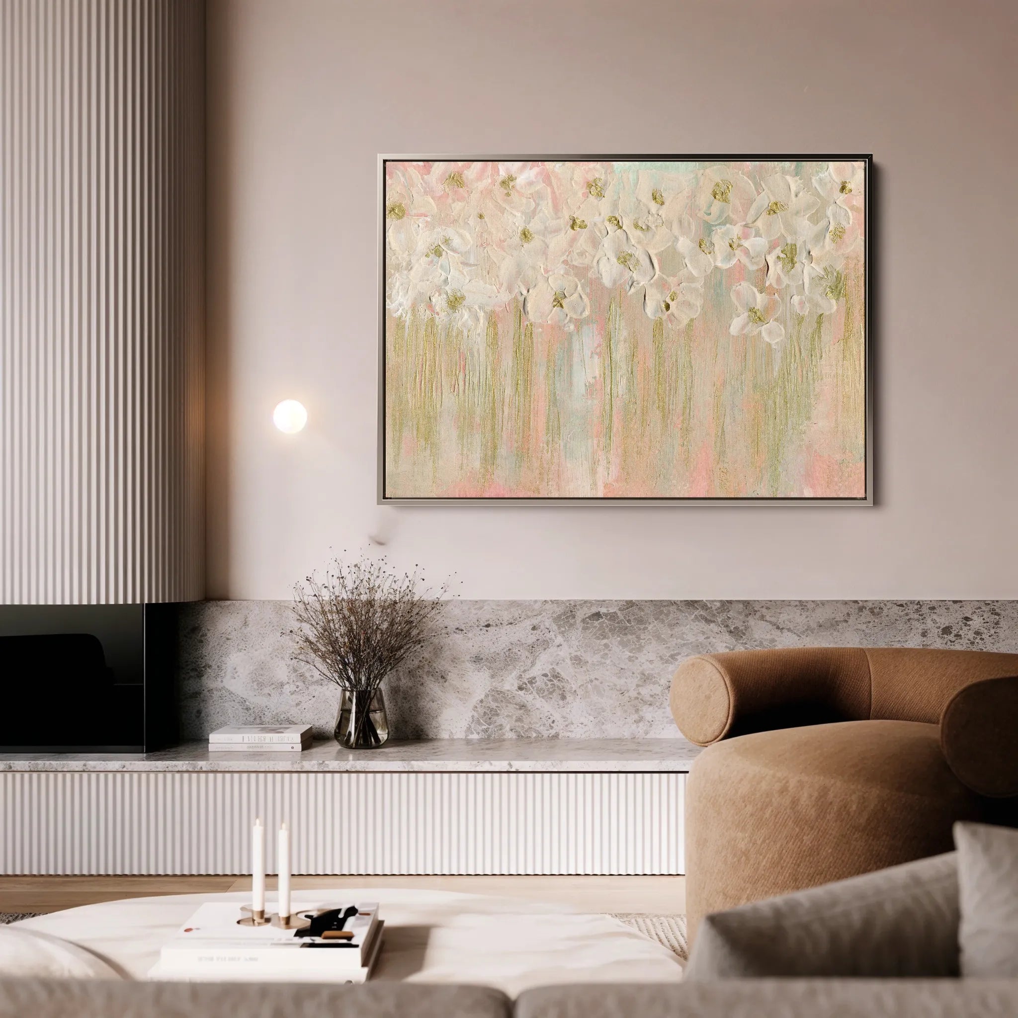 Floral 439 Canvas Art 60 x 40 cm / Black
