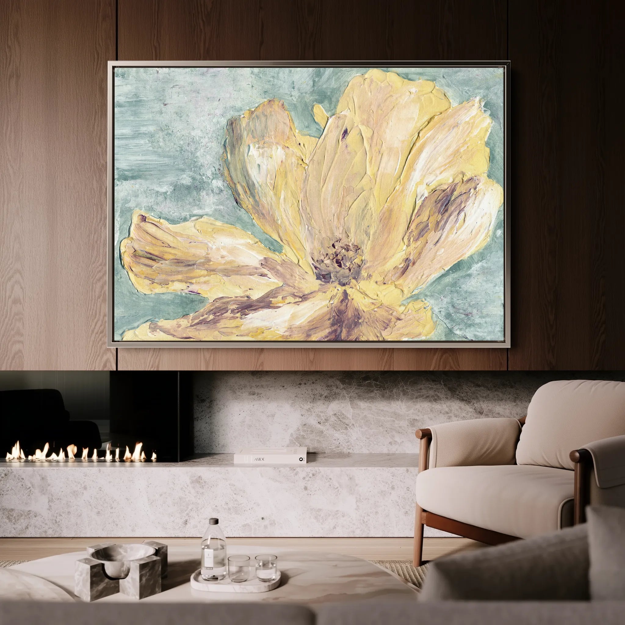 Floral 440 Canvas Art 60 x 40 cm / Black