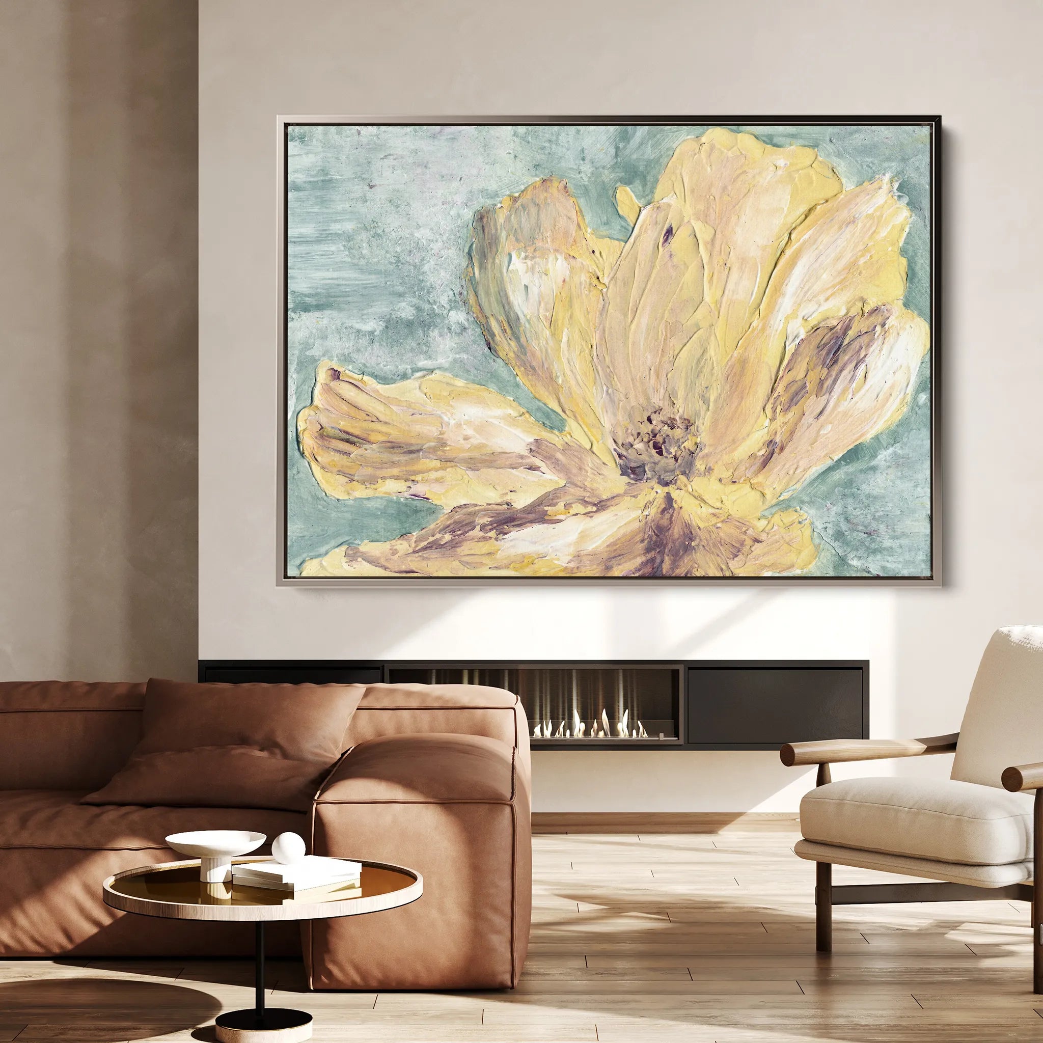 Floral 440 Canvas Art 60 x 40 cm / Black