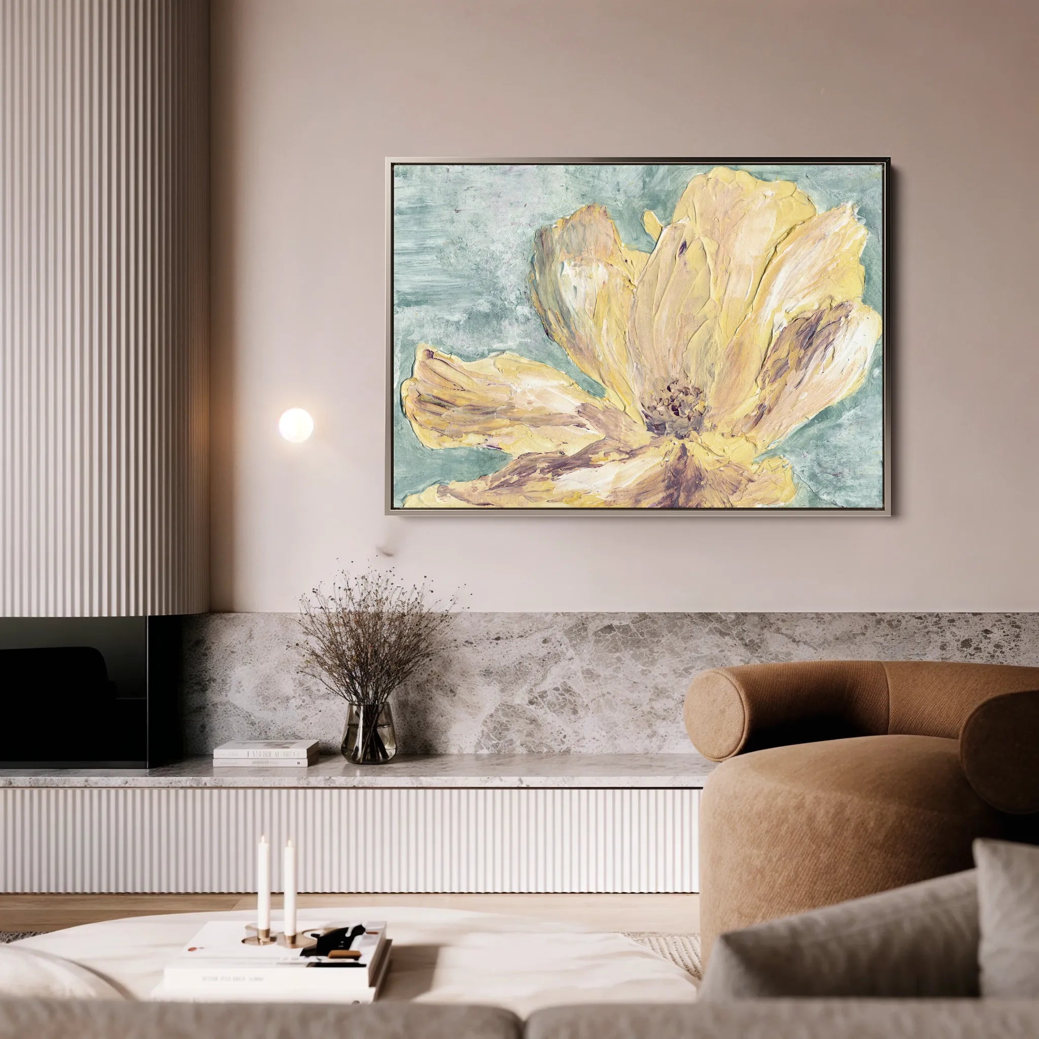 Floral 440 Canvas Art 60 x 40 cm / Black
