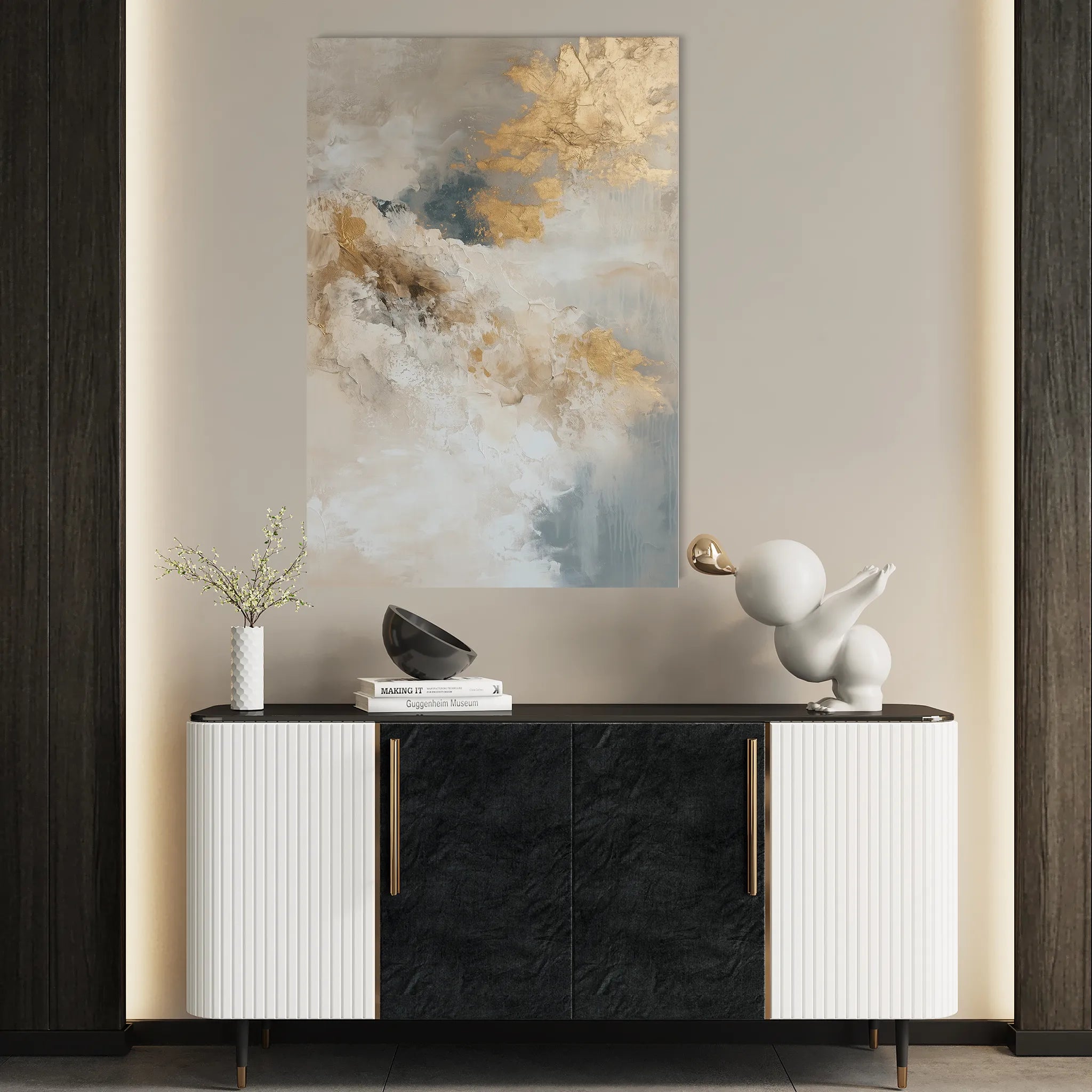 Abstract 441 Canvas Art 60 x 40 cm / Black