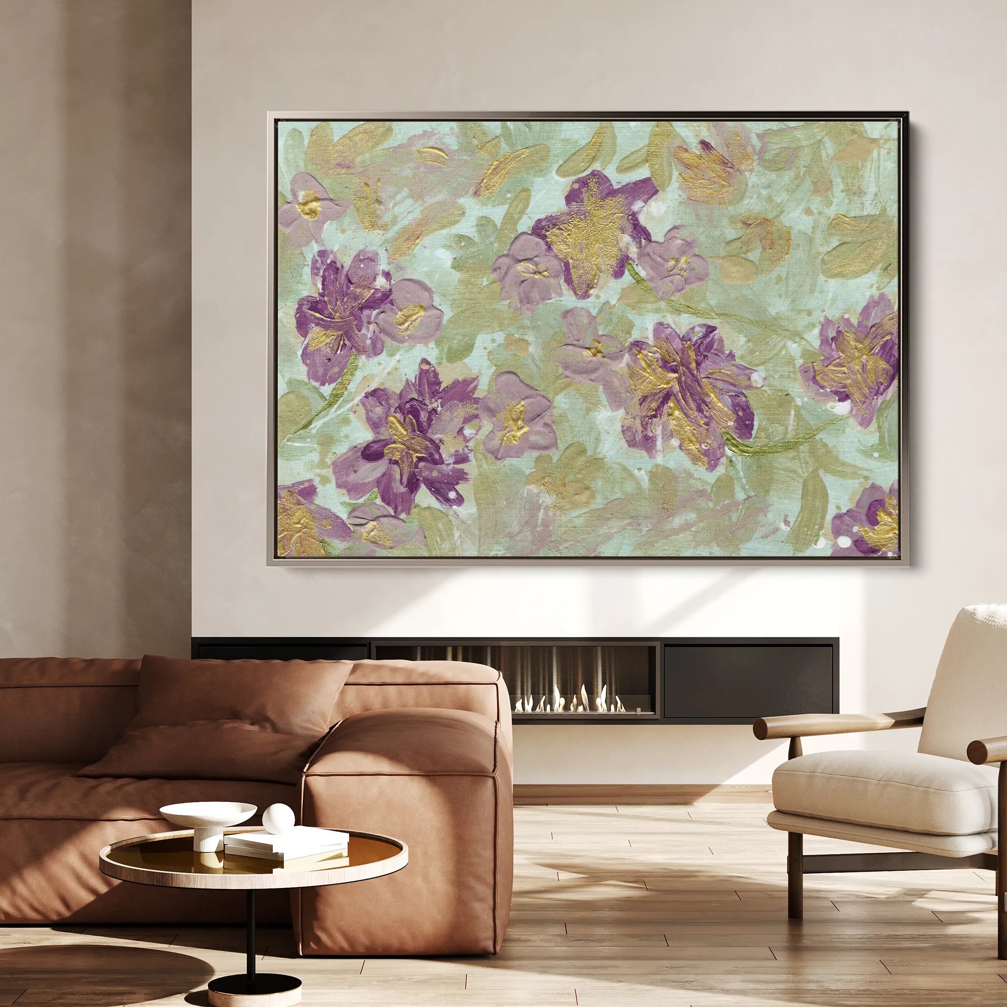 Floral 441 Canvas Art 60 x 40 cm / Black