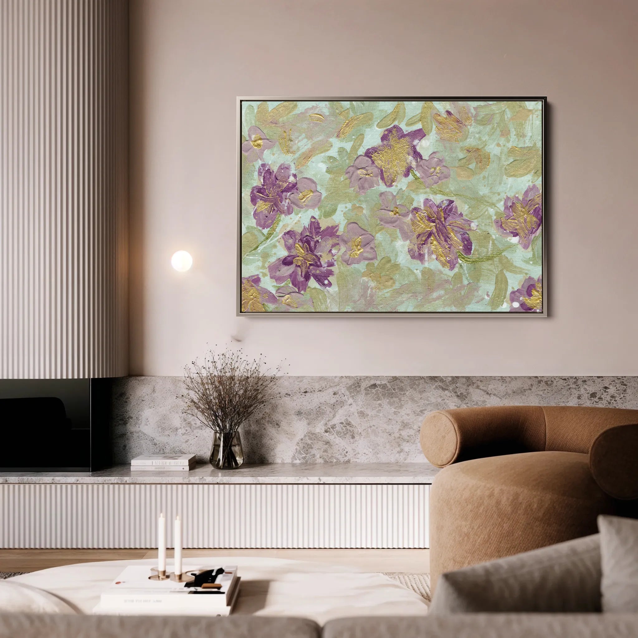 Floral 441 Canvas Art 60 x 40 cm / Black