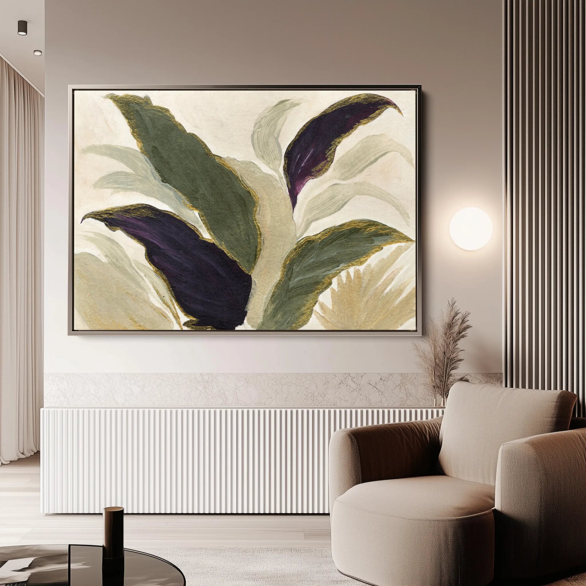 Floral 442 Canvas Art 60 x 40 cm / Black