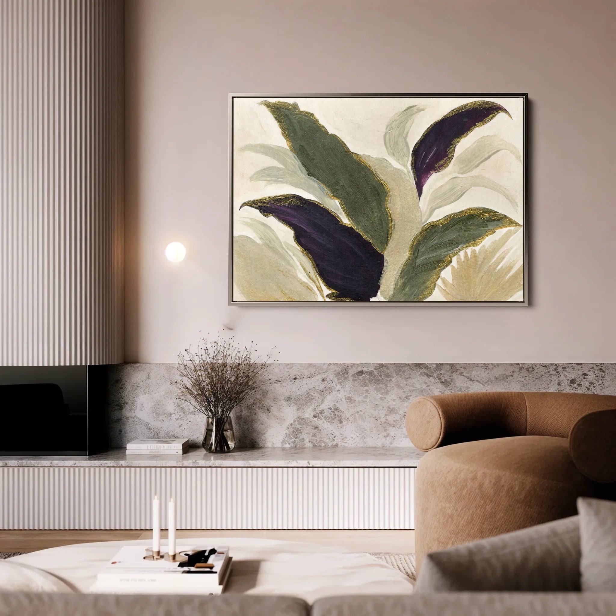 Floral 442 Canvas Art 60 x 40 cm / Black