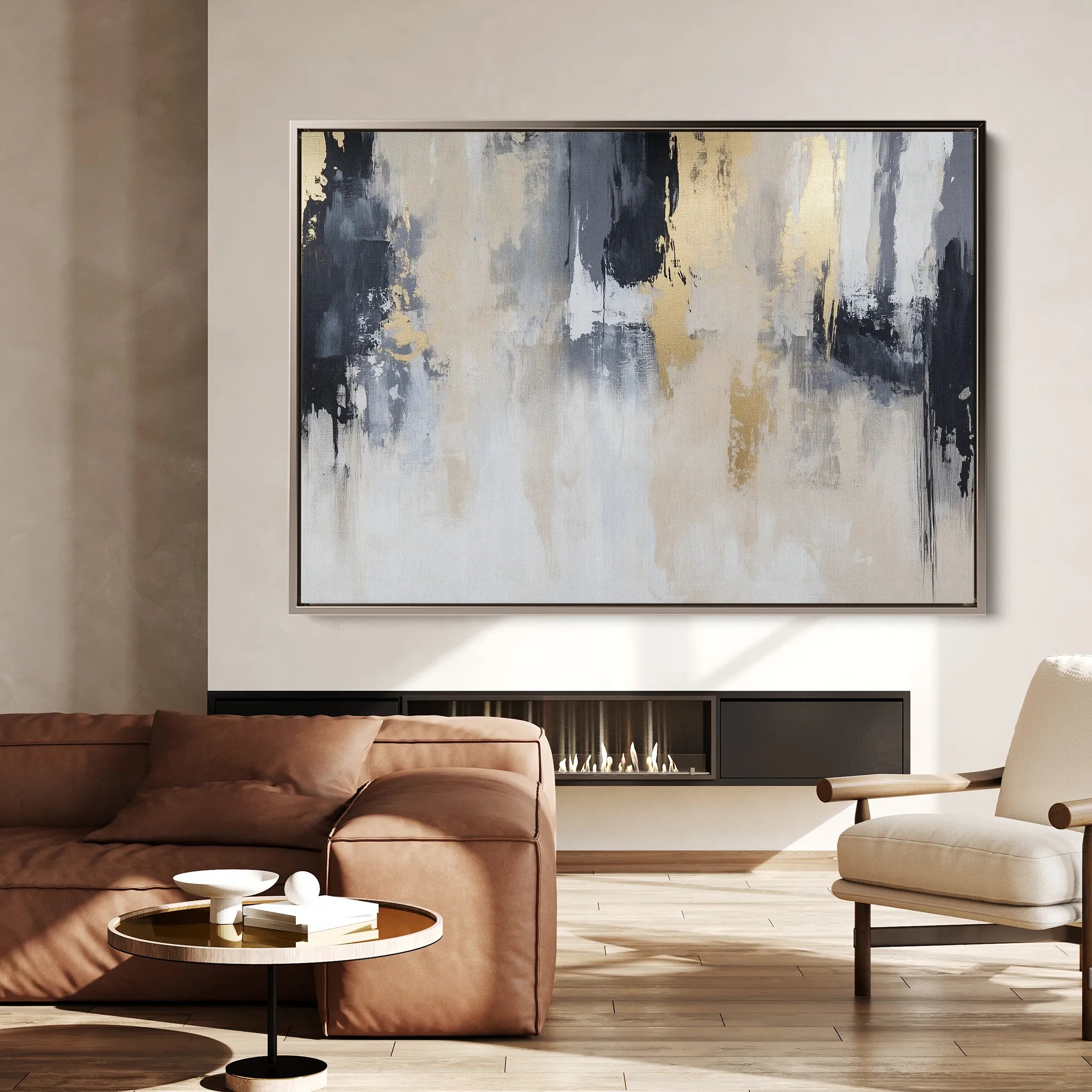 Abstract 443 Canvas Art 60 x 40 cm / Black