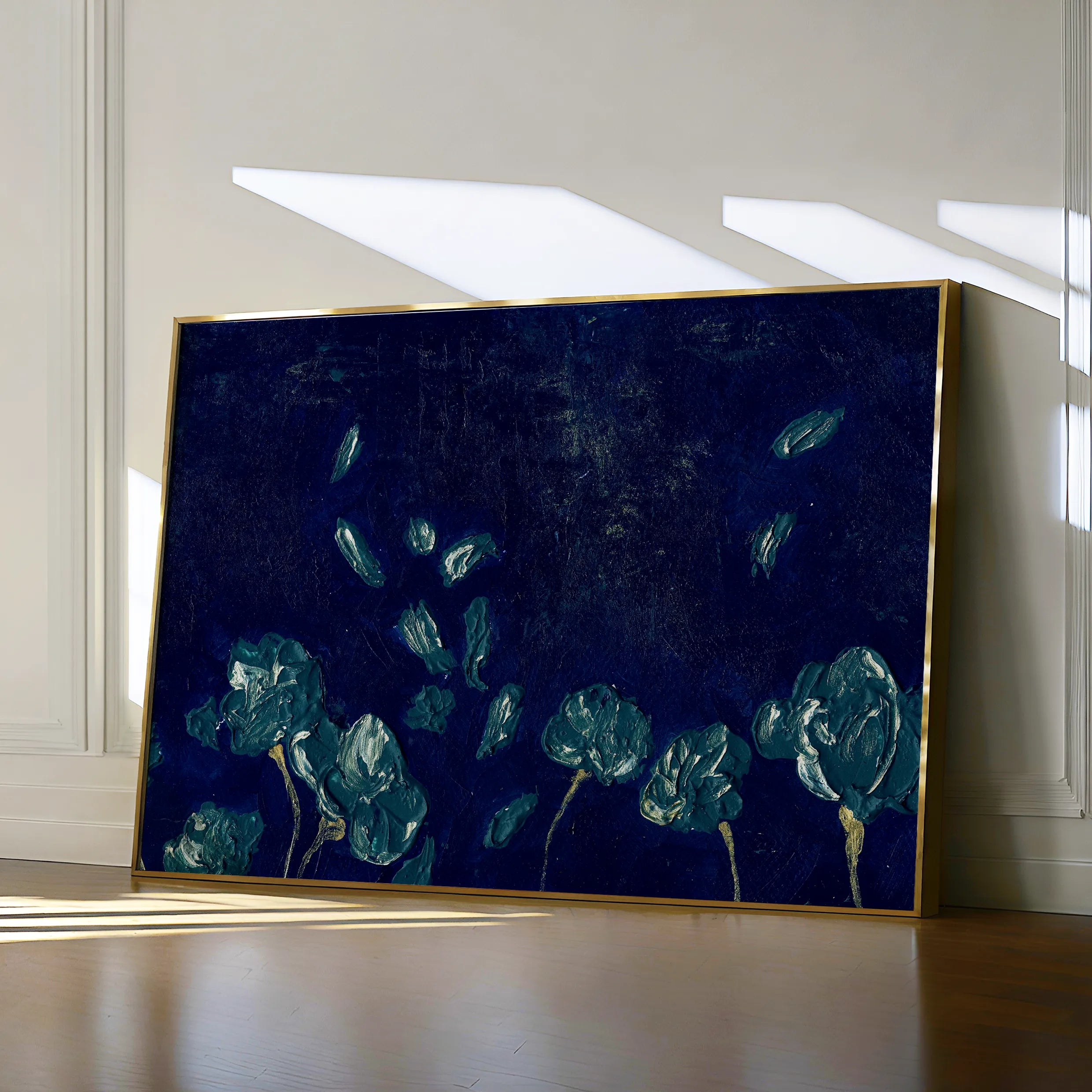 Floral 443 Canvas Art 60 x 40 cm / Black