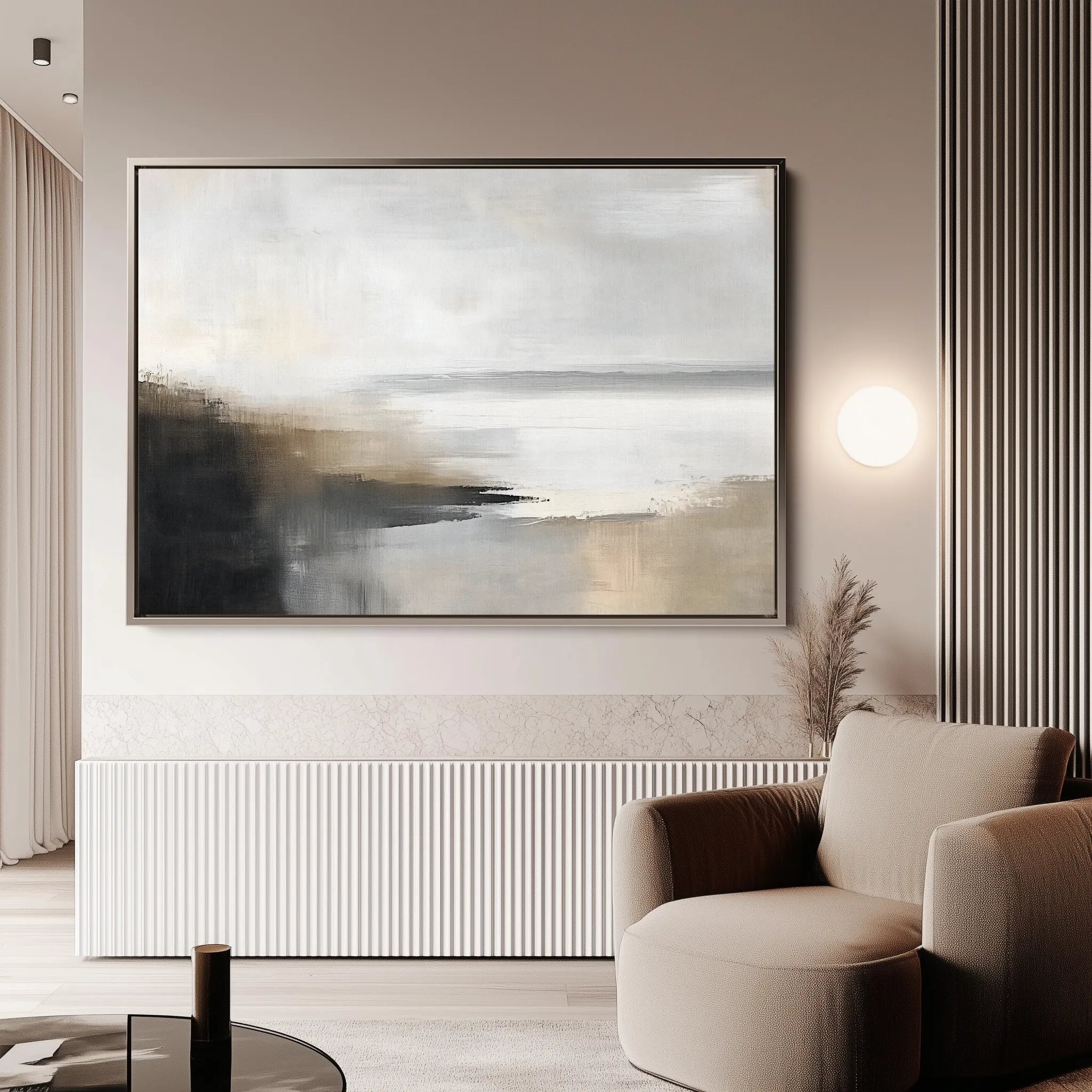 Abstract 444 Canvas Art 60 x 40 cm / Black