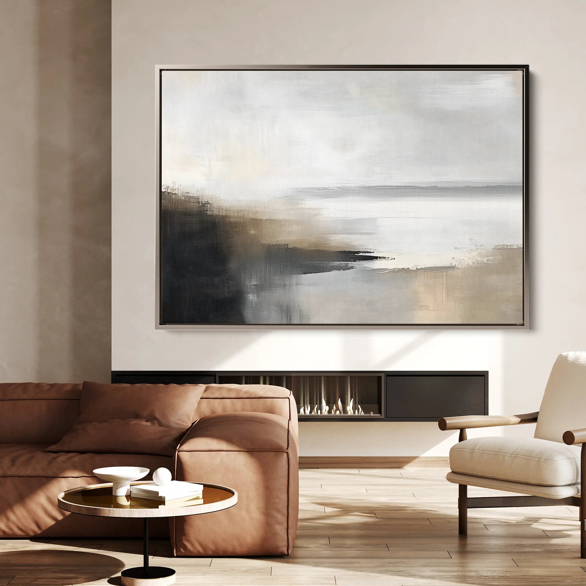 Abstract 444 Canvas Art 60 x 40 cm / Black