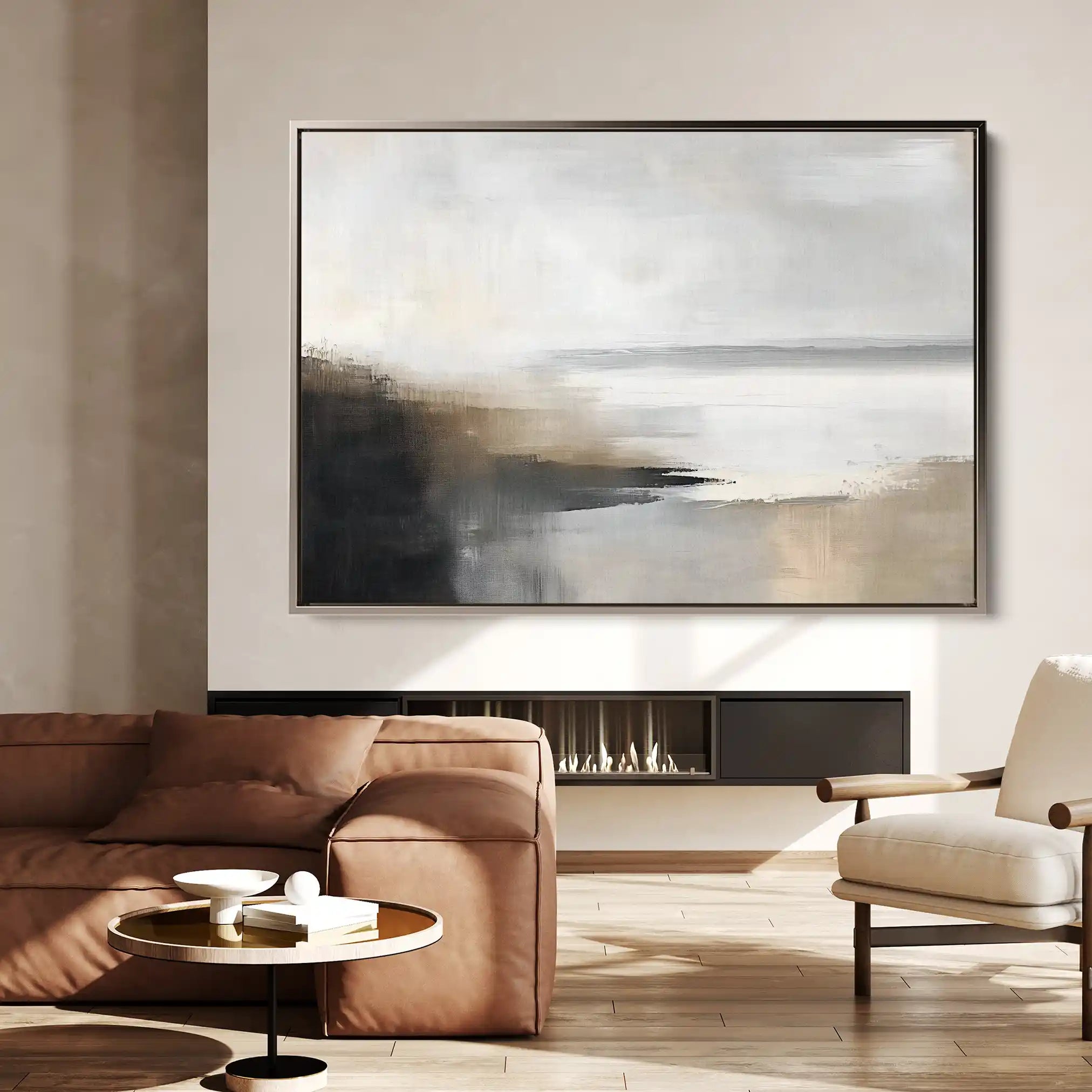 Abstract 444 Canvas Art 60 x 40 cm / Black
