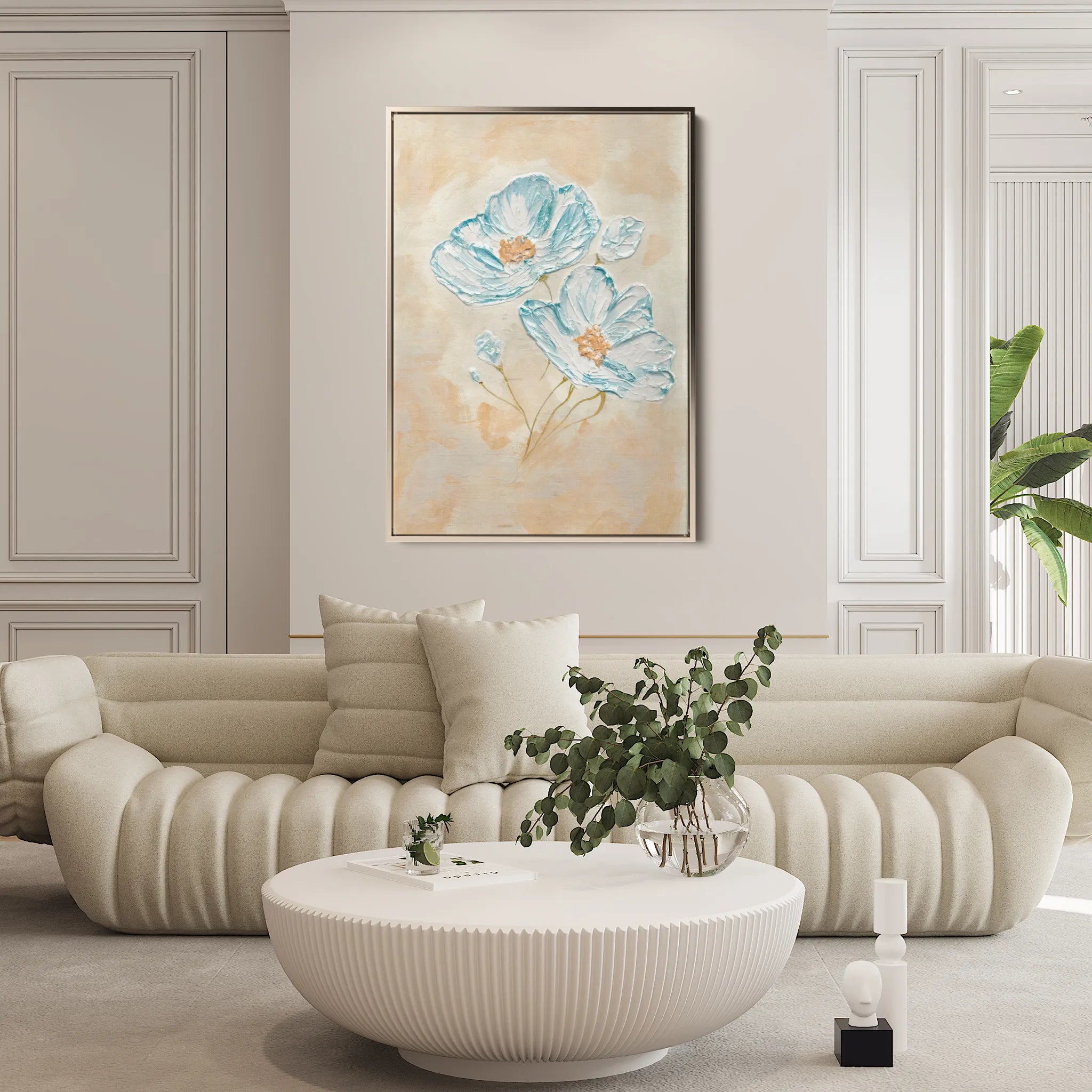 Floral 444 Canvas Art 60 x 40 cm / Black