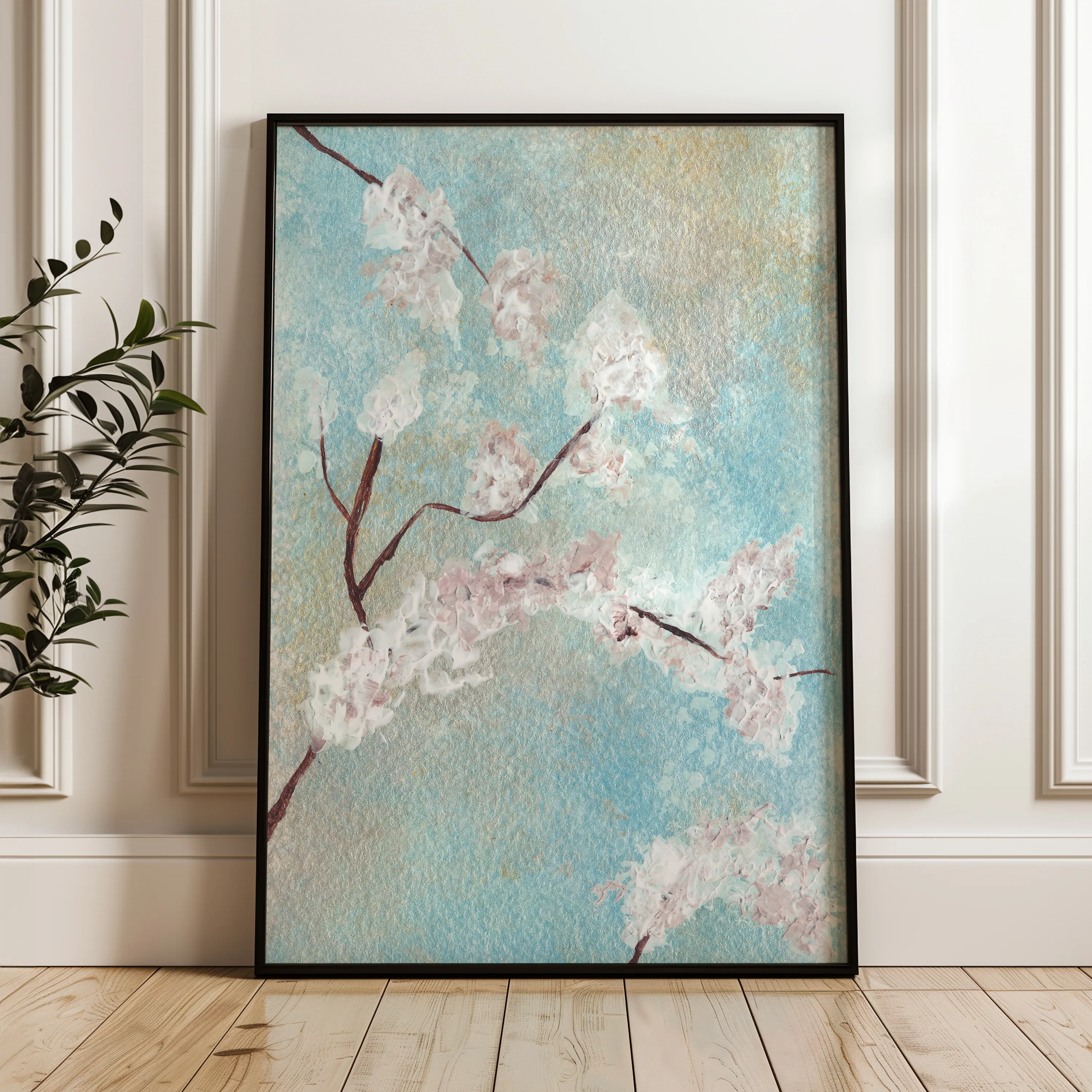 Floral 445 Canvas Art 60 x 40 cm / Black