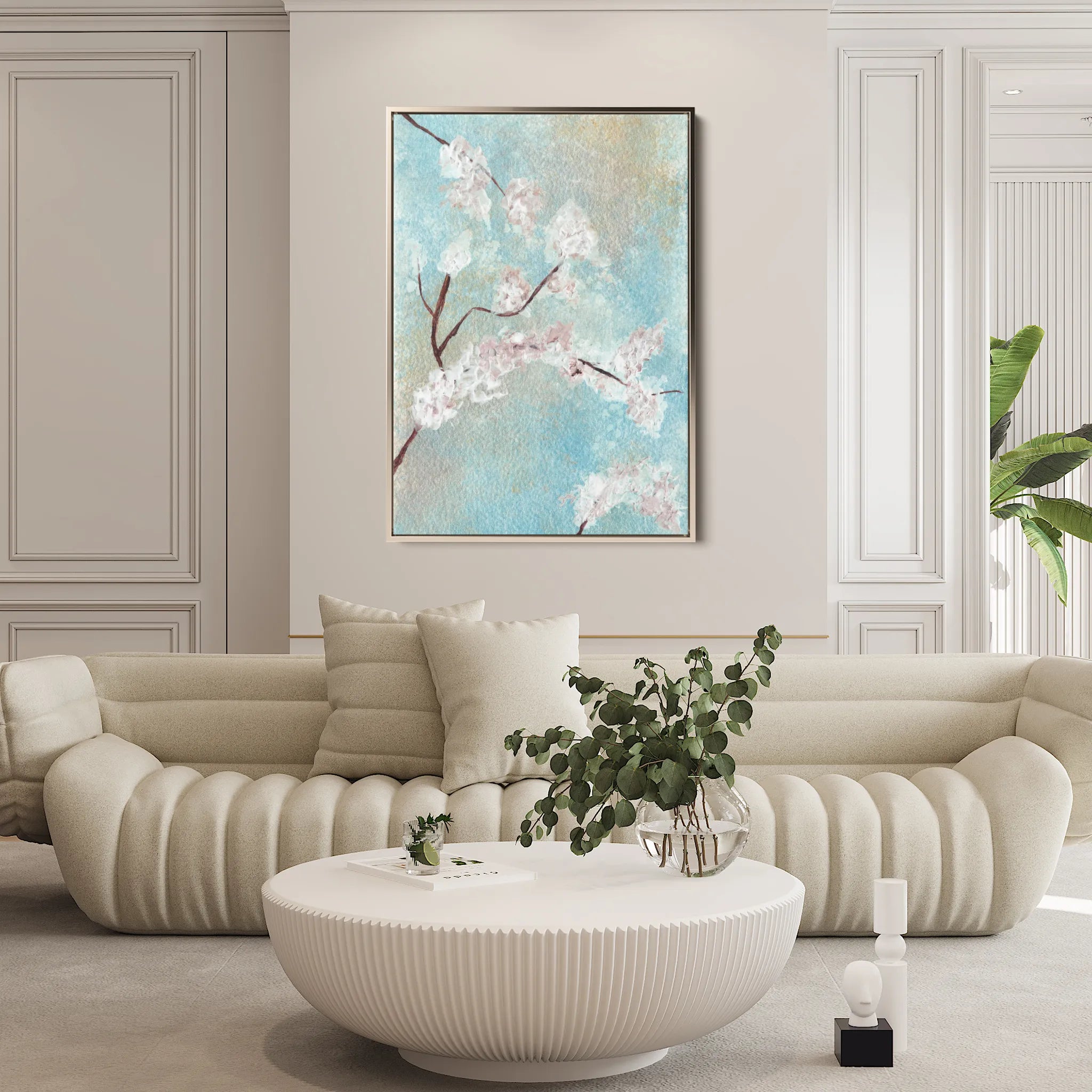 Floral 445 Canvas Art 60 x 40 cm / Black