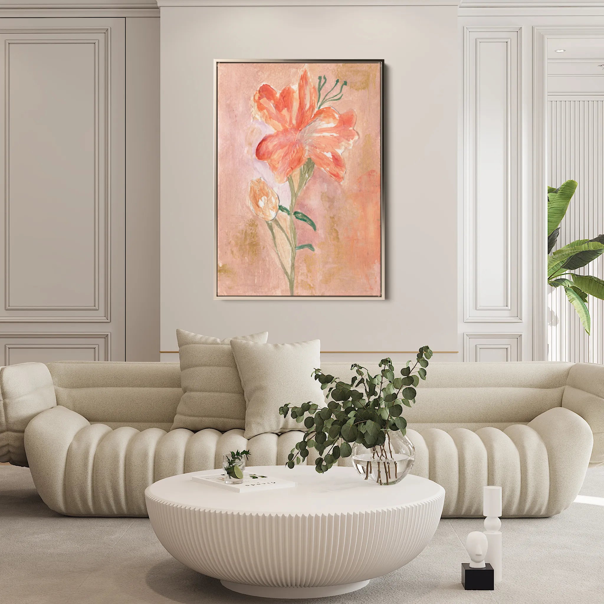 Floral 446 Canvas Art 60 x 40 cm / Black