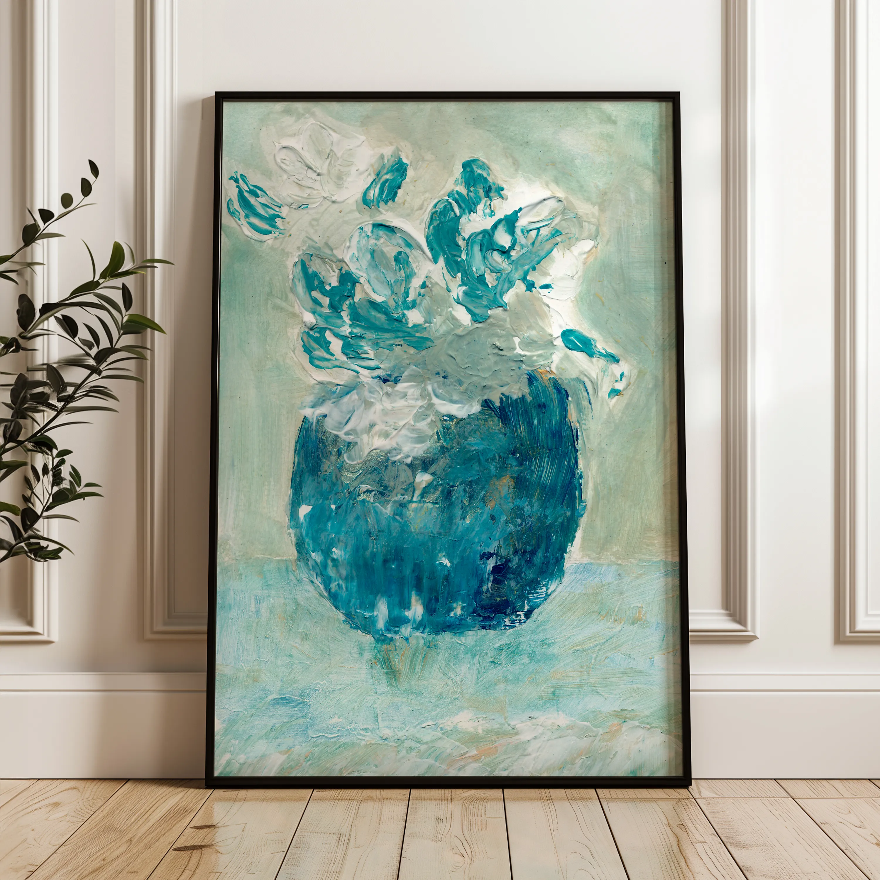 Floral 447 Canvas Art 60 x 40 cm / Black