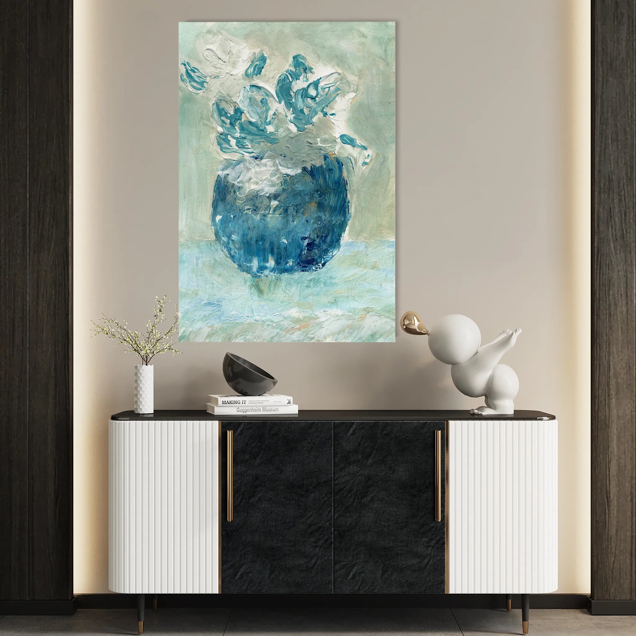 Floral 447 Canvas Art 60 x 40 cm / Black