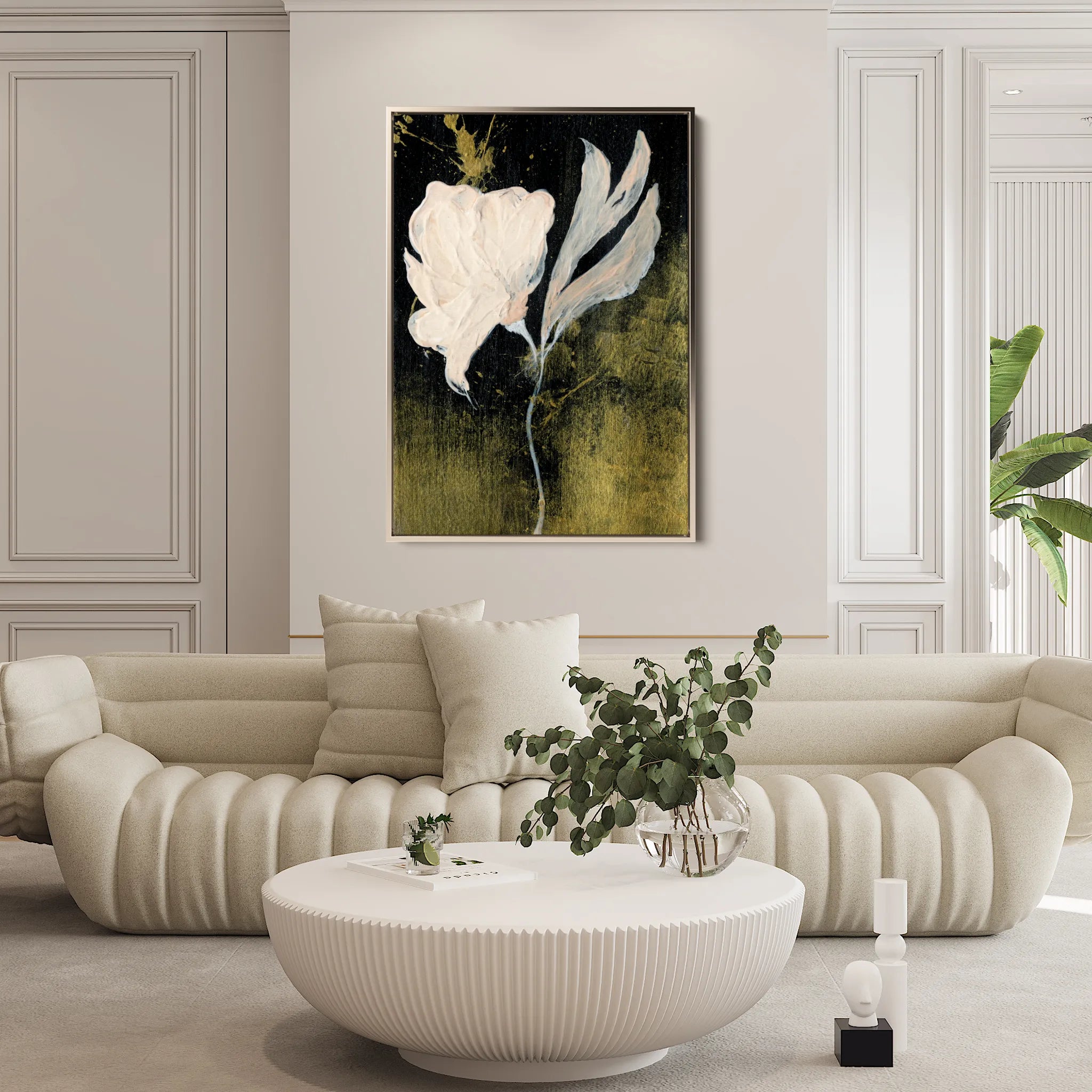 Floral 448 Canvas Art 60 x 40 cm / Black