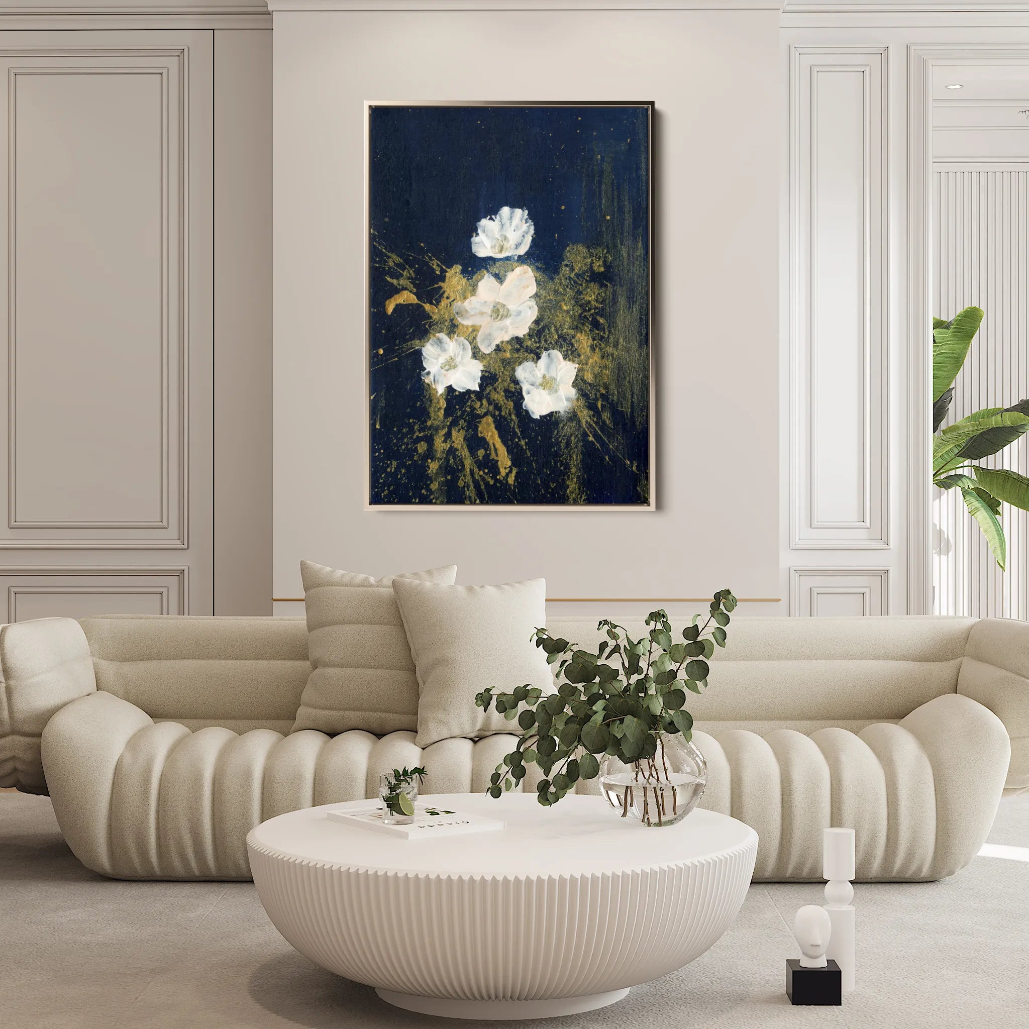 Floral 449 Canvas Art 60 x 40 cm / Black