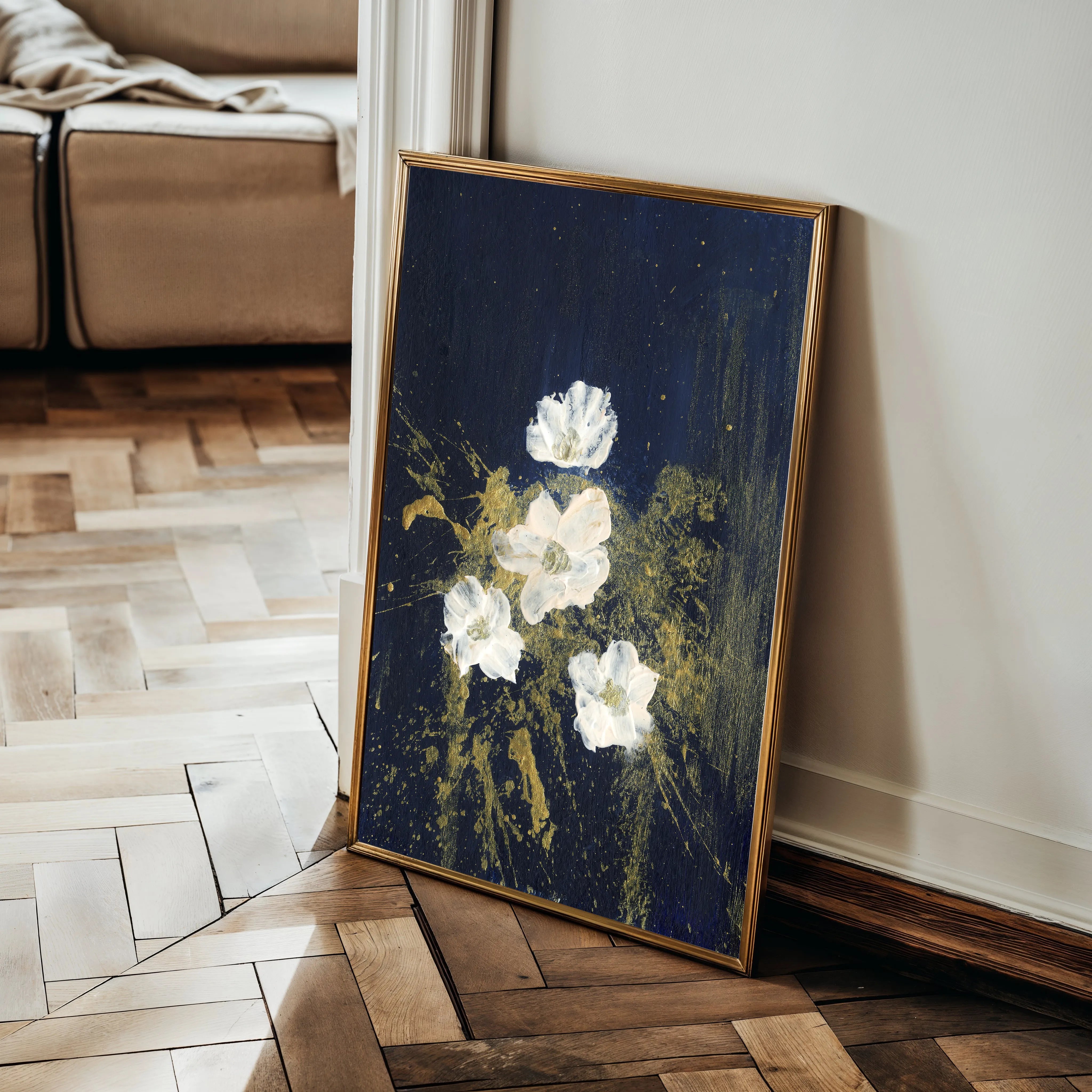 Floral 449 Canvas Art 60 x 40 cm / Black