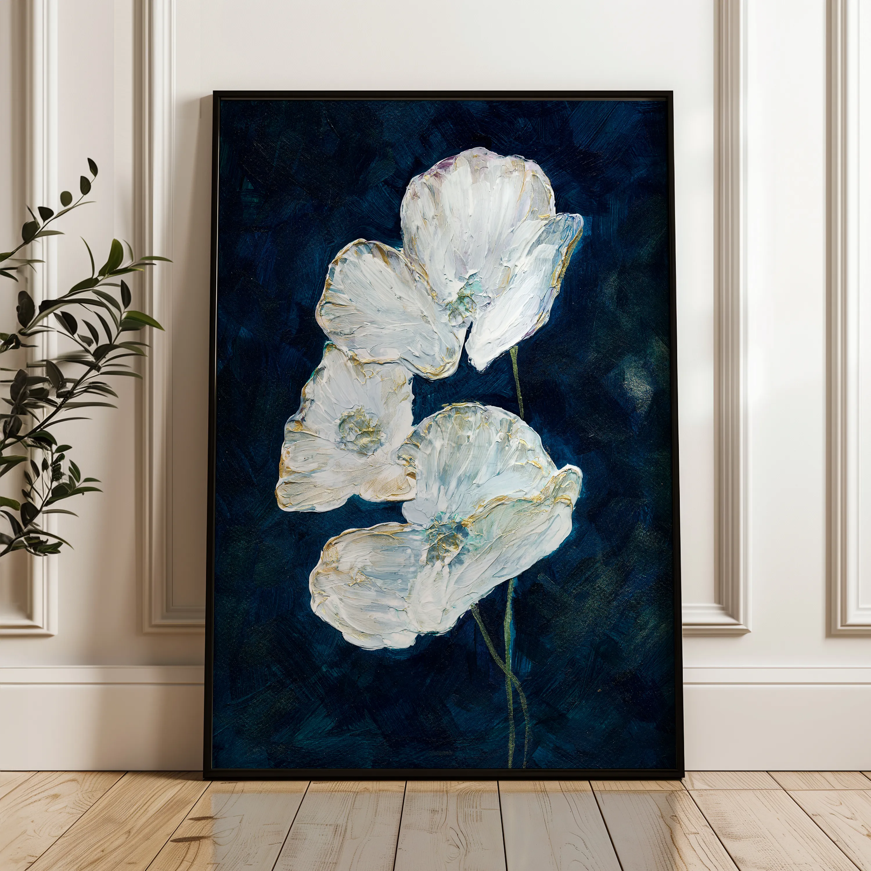 Floral 450 Canvas Art 60 x 40 cm / Black