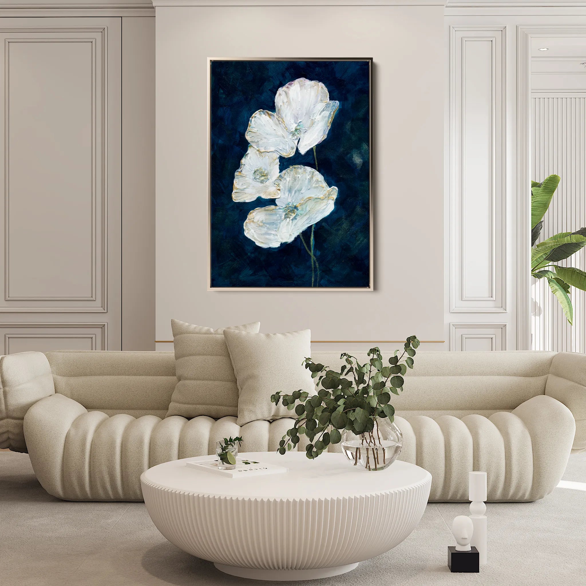 Floral 450 Canvas Art 60 x 40 cm / Black