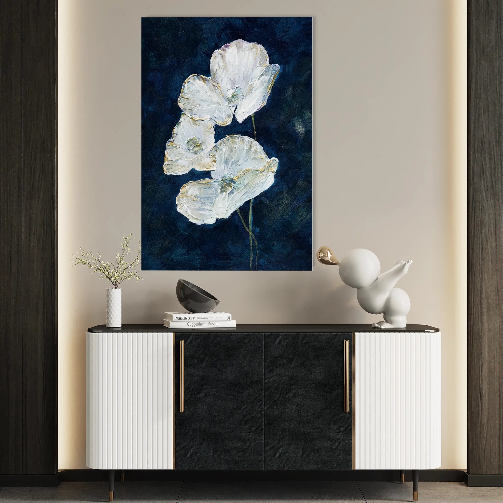 Floral 450 Canvas Art 60 x 40 cm / Black