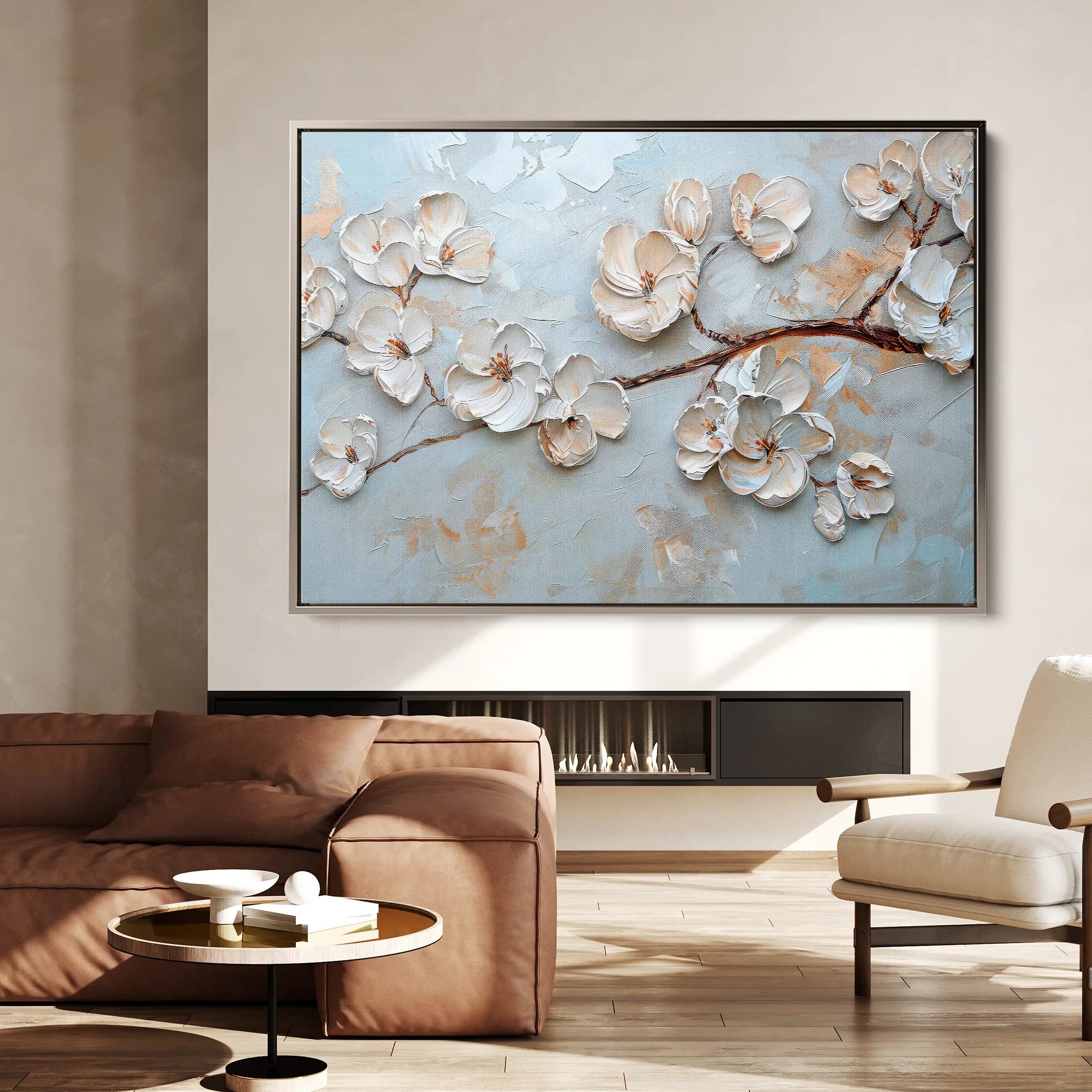 Floral 451 Canvas Art 60 x 40 cm / Black