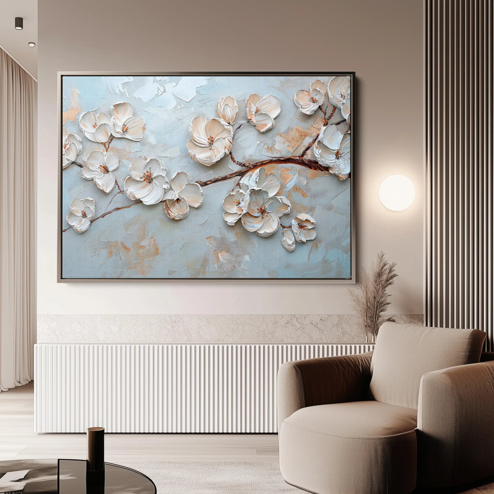 Floral 451 Canvas Art 60 x 40 cm / Black