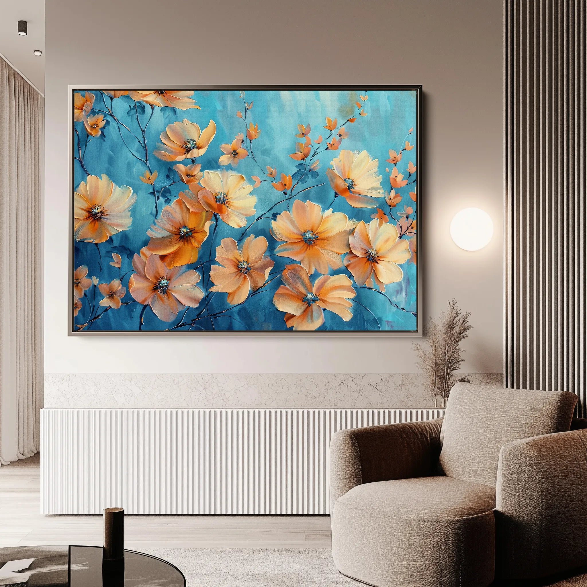Floral 452 Canvas Art 60 x 40 cm / Black