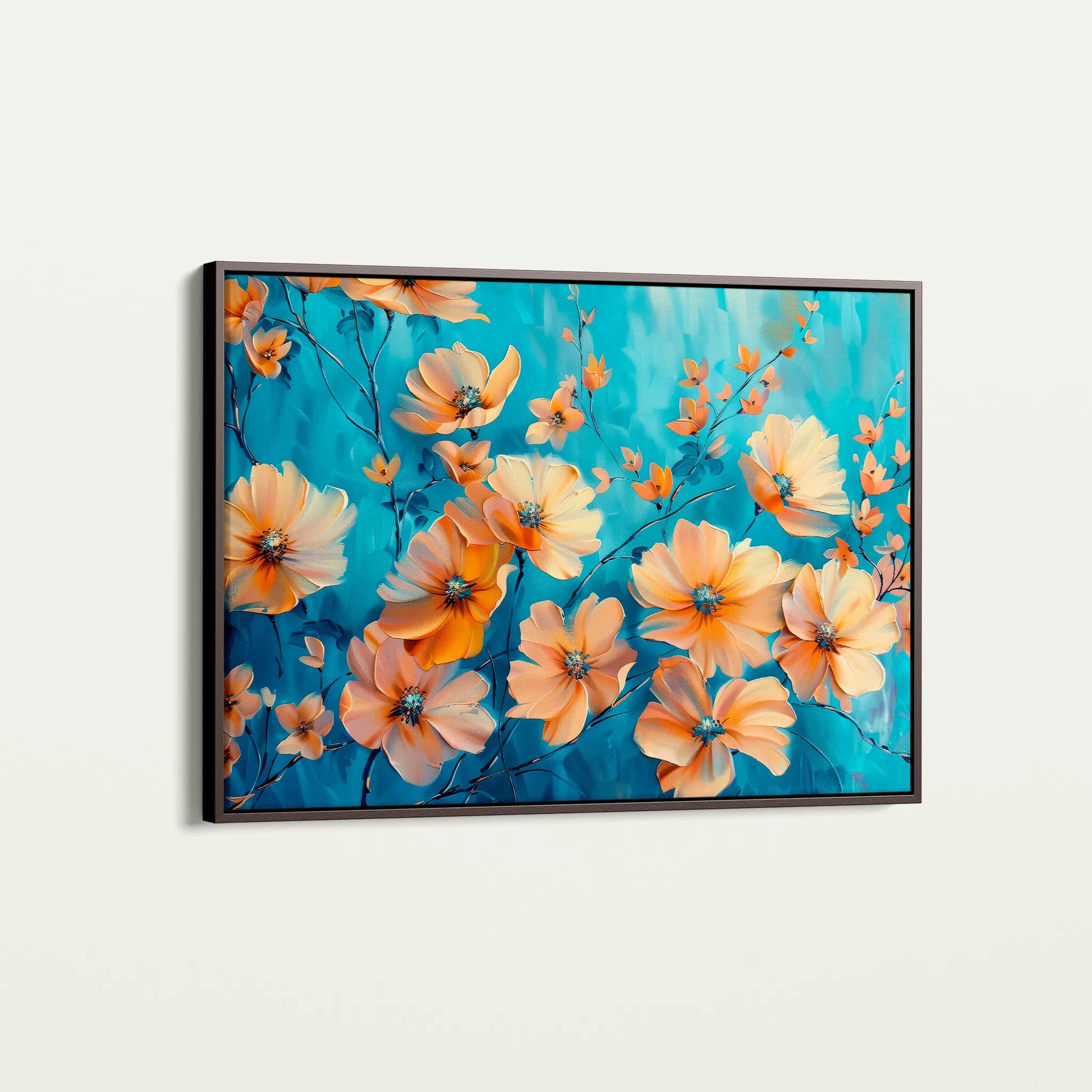 Floral 452 Canvas Art 60 x 40 cm / Black