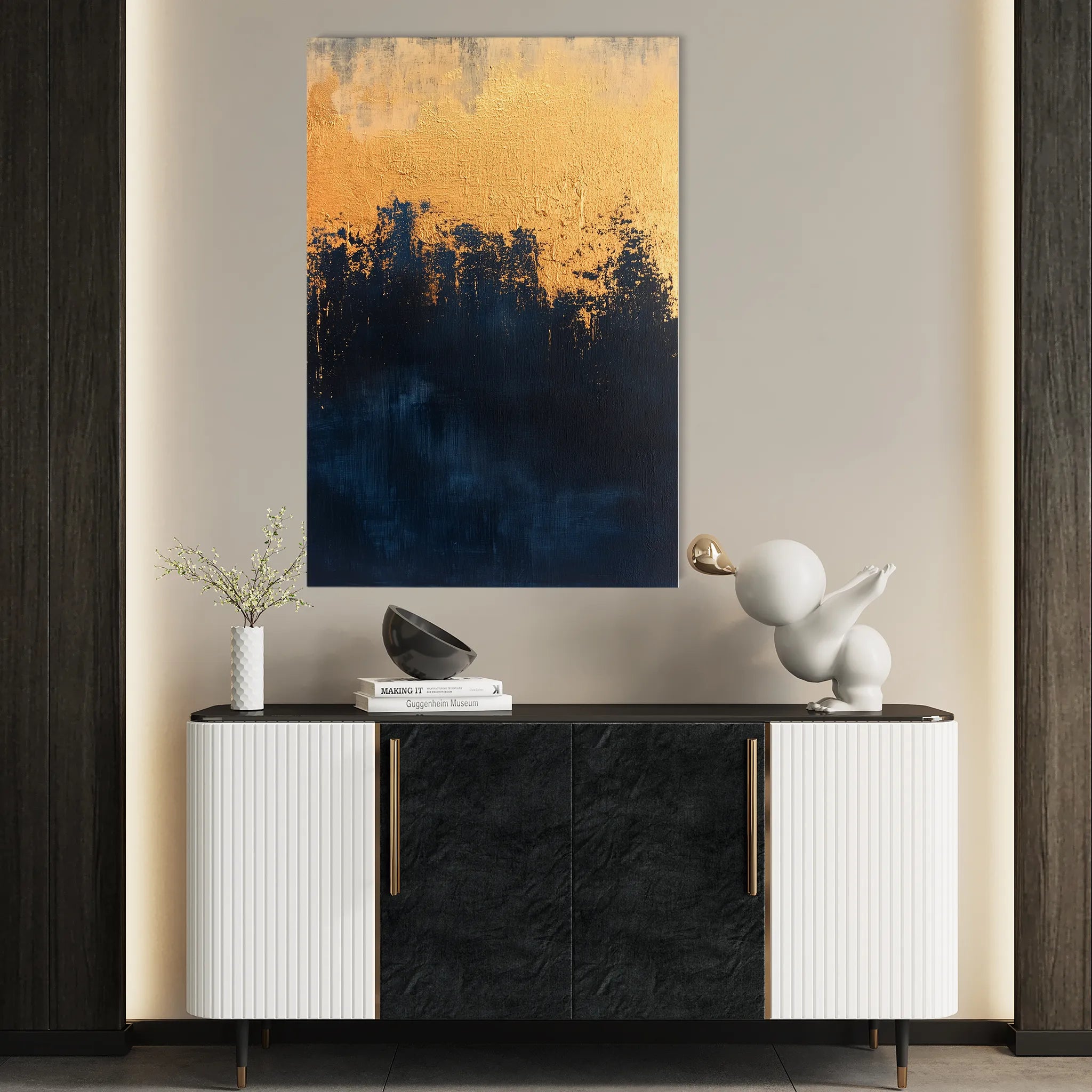 Abstract 454 Canvas Art 60 x 40 cm / Black