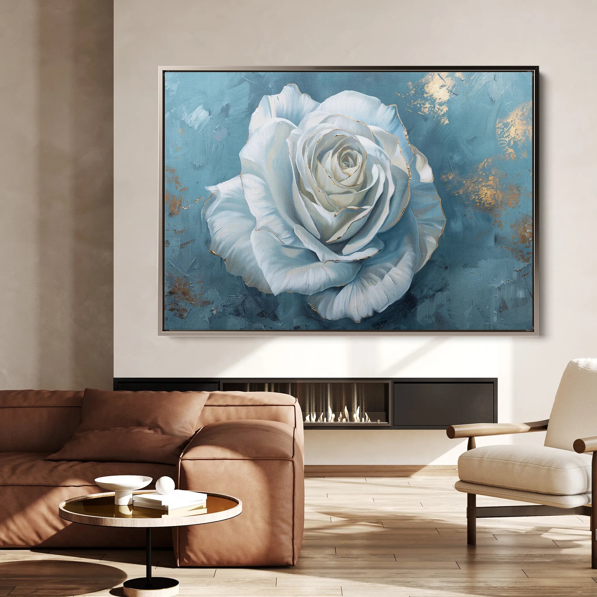 Floral 454 Canvas Art 60 x 40 cm / Black