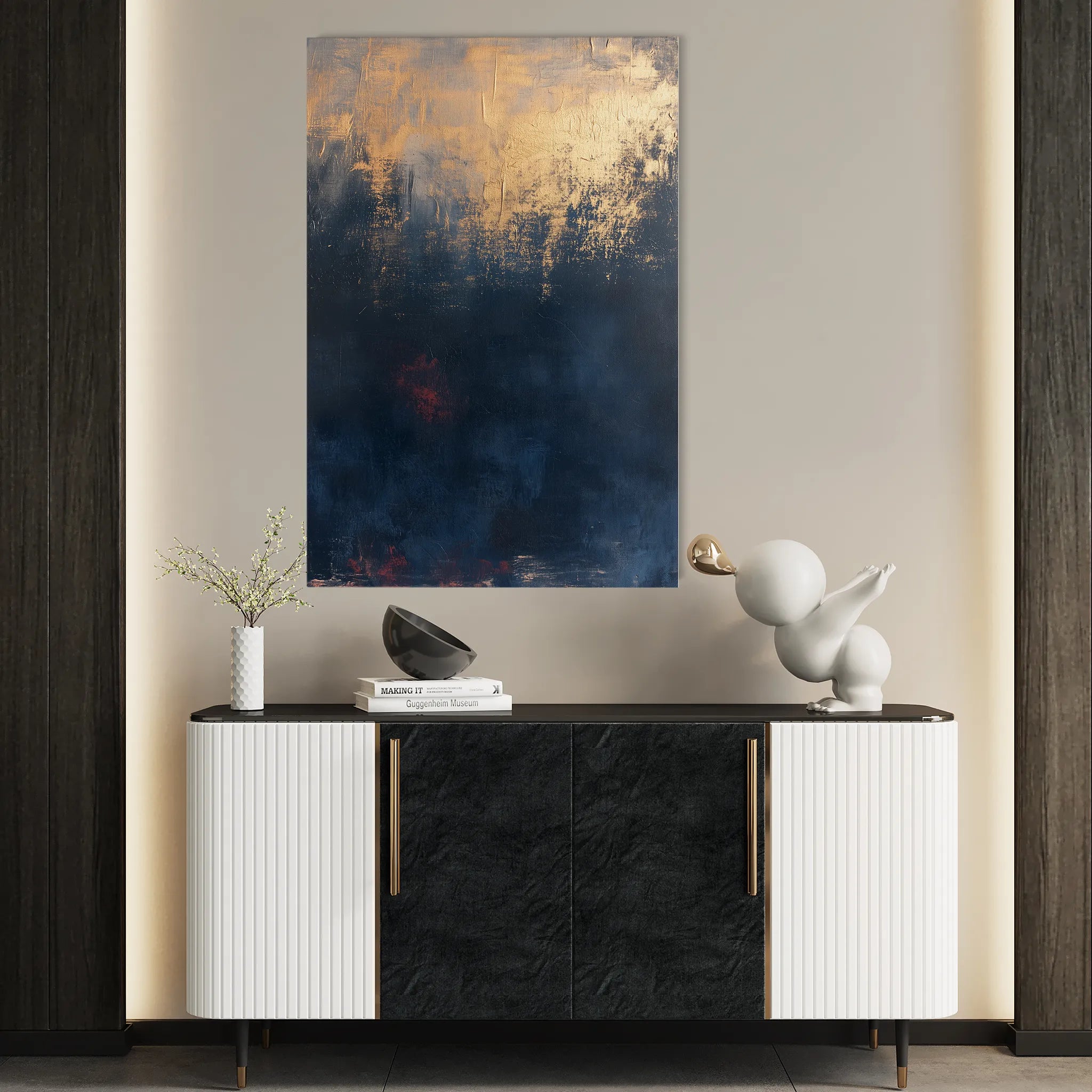 Abstract 455 Canvas Art 60 x 40 cm / Black
