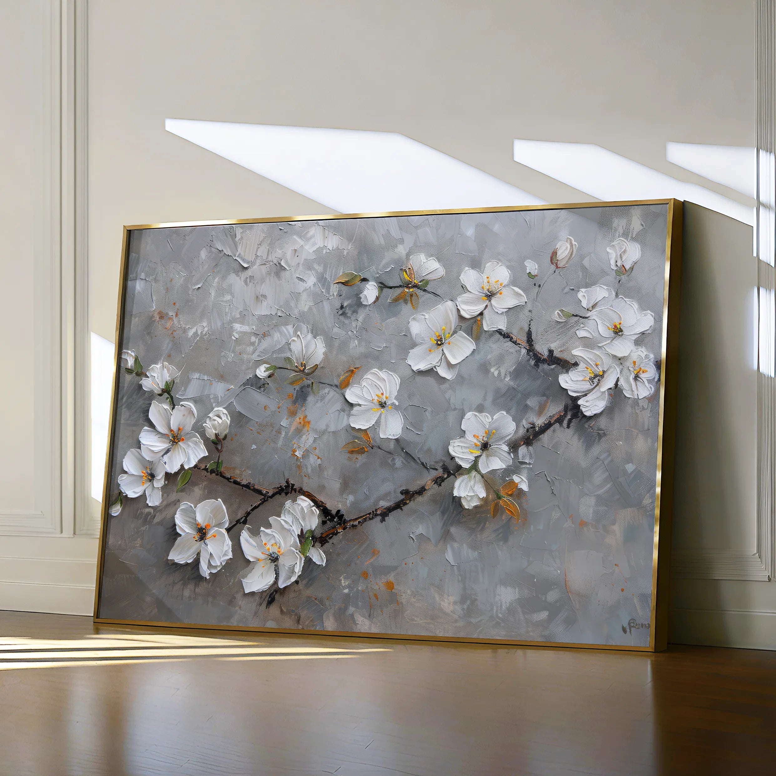 Floral 455 Canvas Art 60 x 40 cm / Black