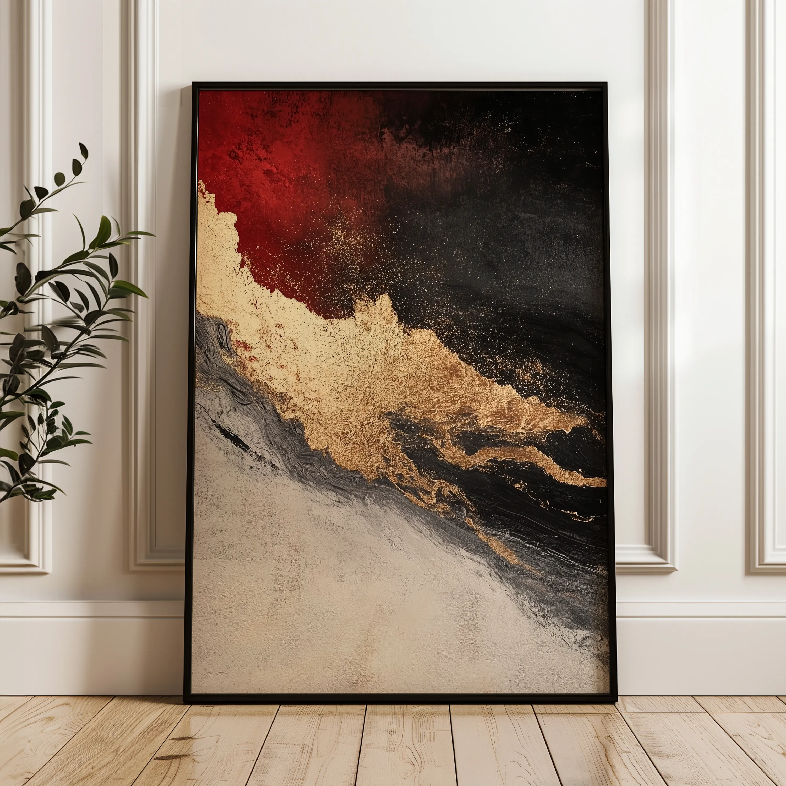 Abstract 456 Canvas Art 60 x 40 cm / Black